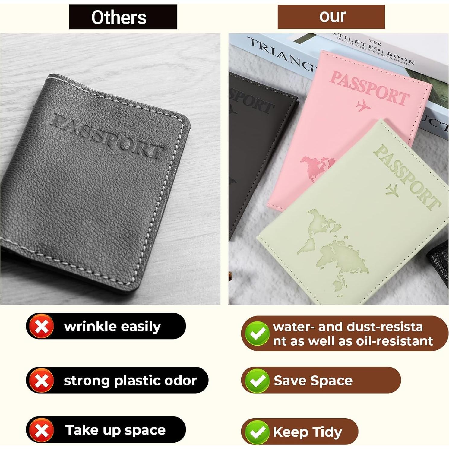 Funda de Pasaporte Qulkws 3 Pcs Ultra Delgado Unisex