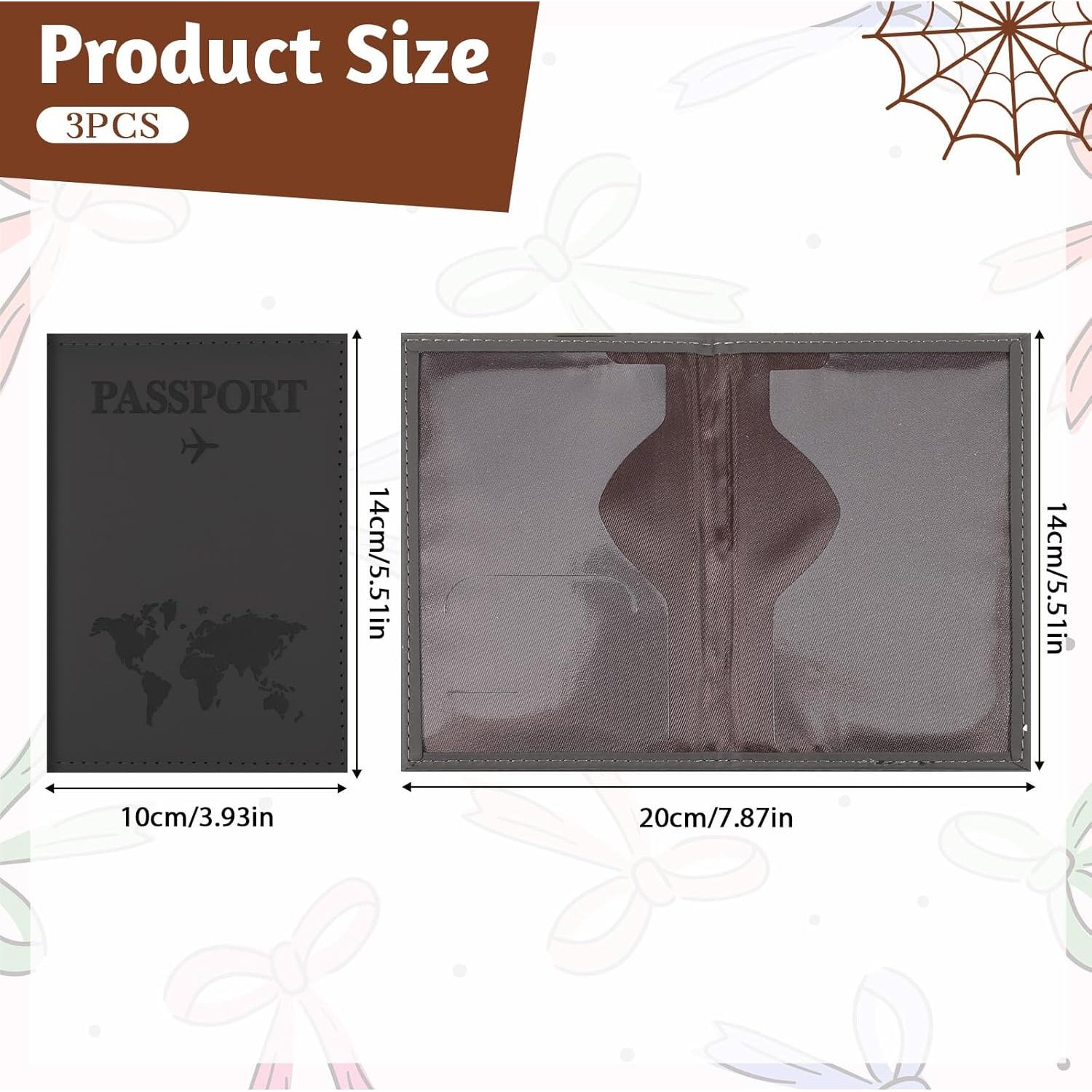 Funda de Pasaporte Qulkws 3 Pcs Ultra Delgado Unisex