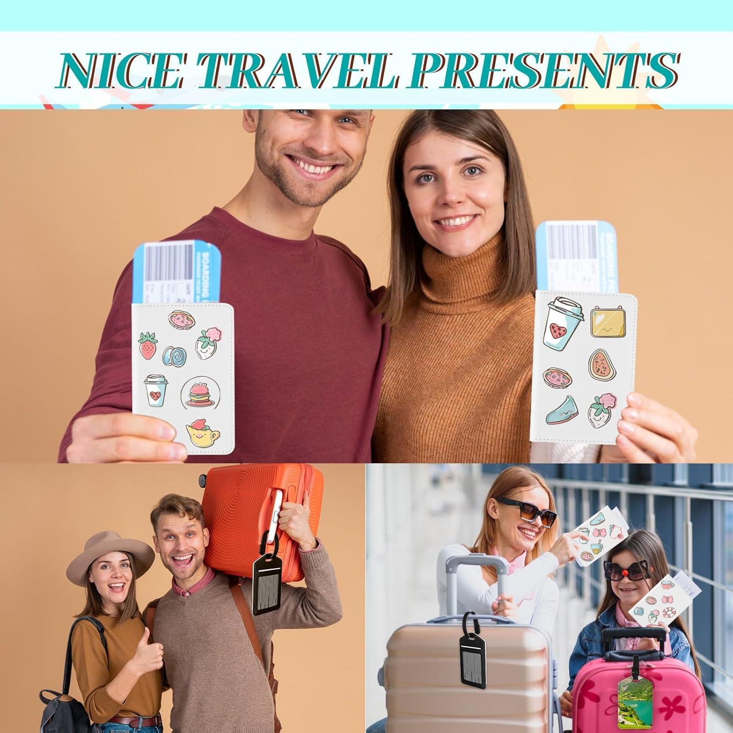 Juego de 4 Fundas de Pasaporte y Etiquetas de Equipaje XingHeUS