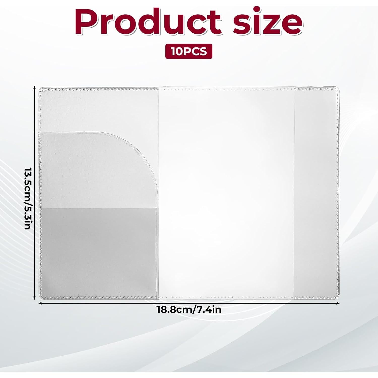 Paquete de 10 Fundas de Pasaporte Transparentes Fyntave