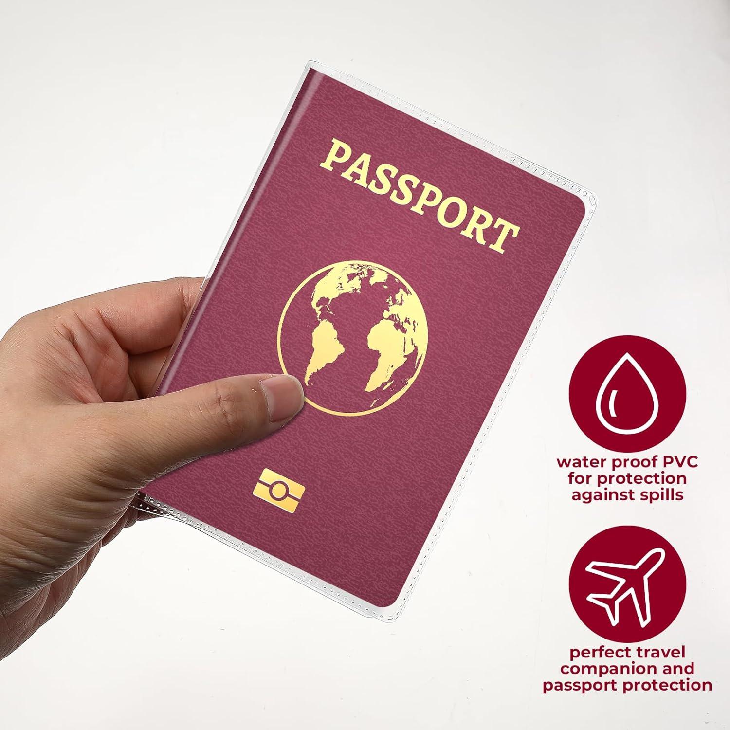 Paquete de 10 Fundas de Pasaporte Transparentes Fyntave