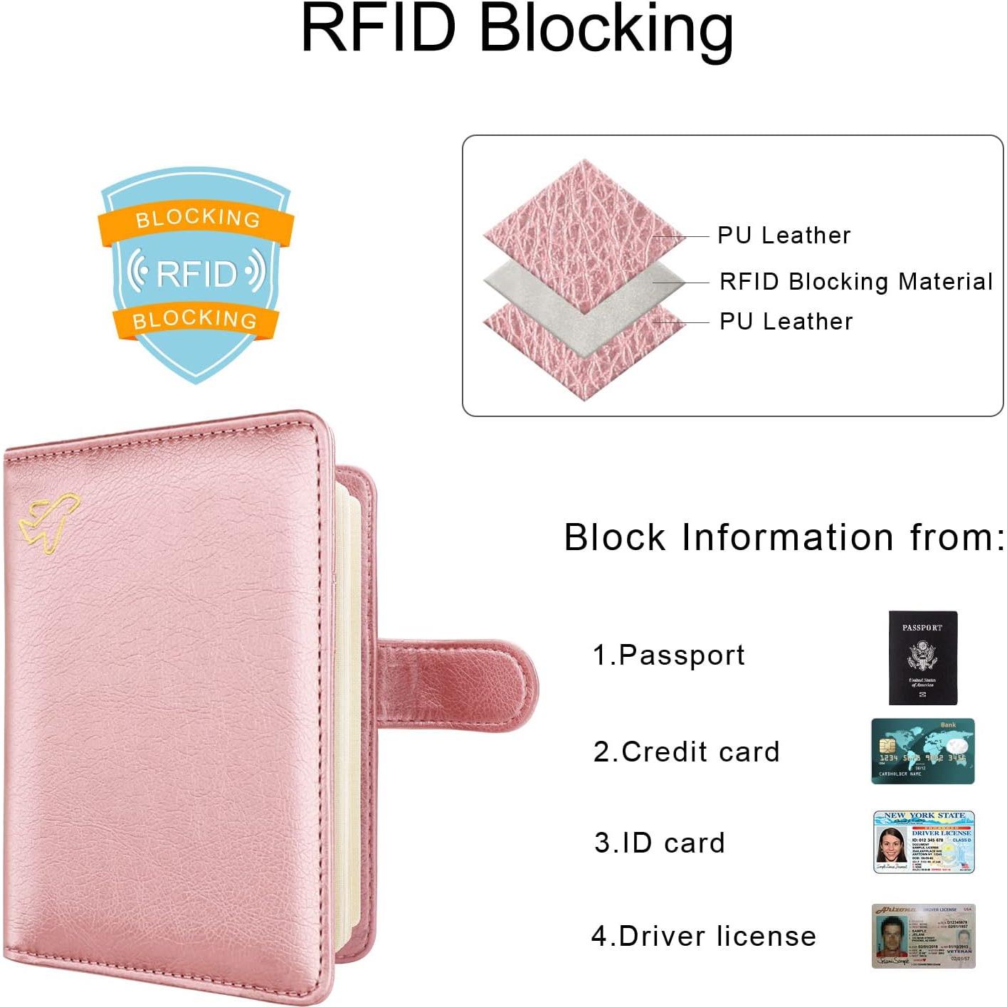 Funda de Pasaporte WALNEW RFID con Hebilla Magnética