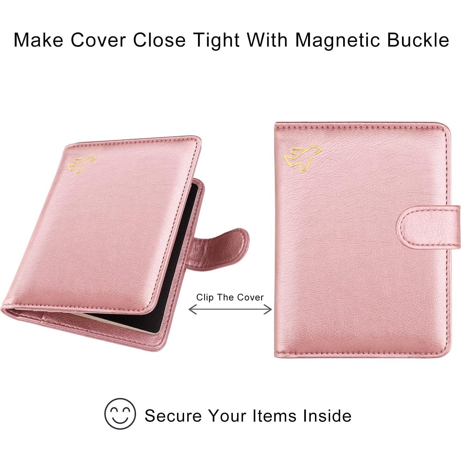 Funda de Pasaporte WALNEW RFID con Hebilla Magnética