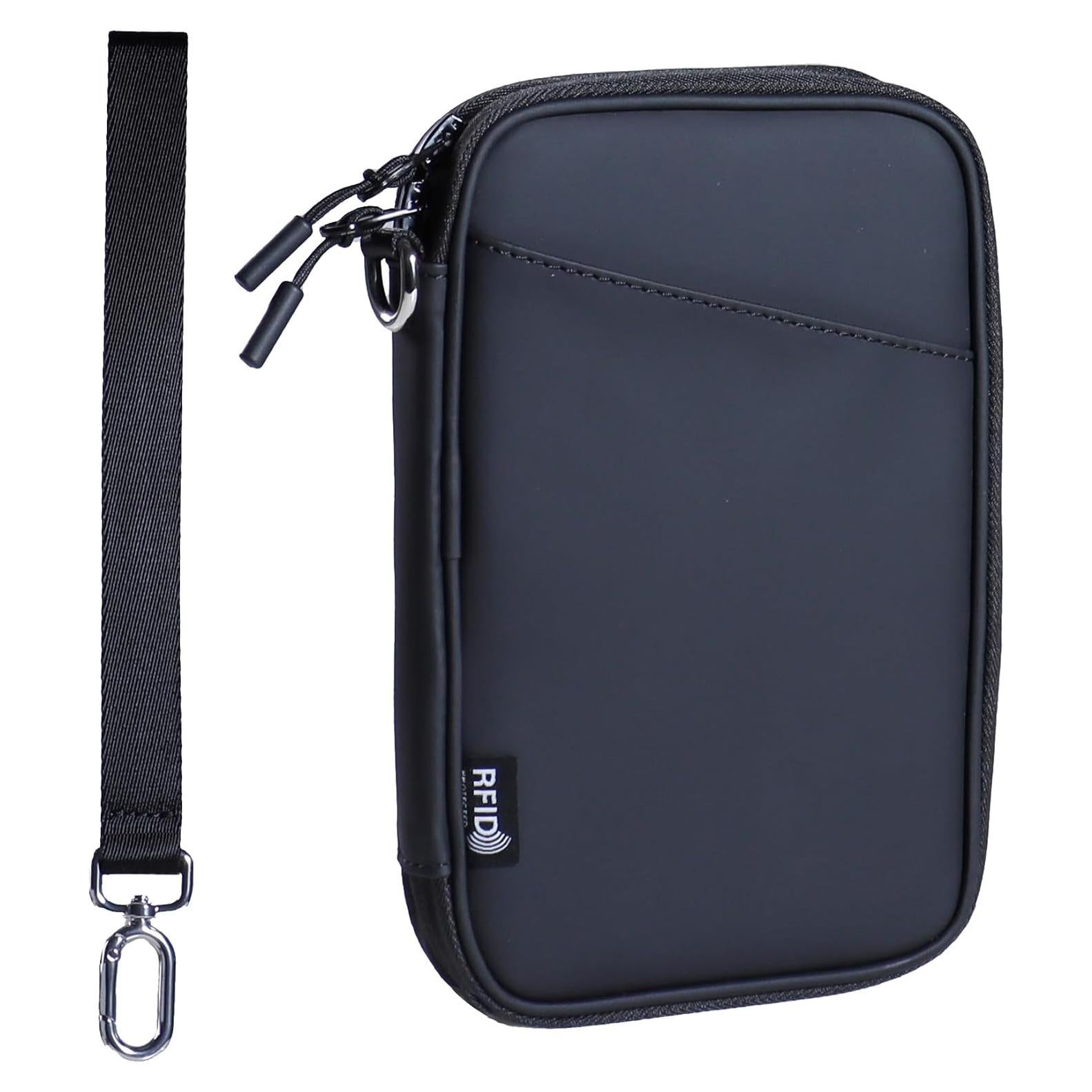 Billetera de Pasaporte Familiar BOLSA de GREEN Negra RFID