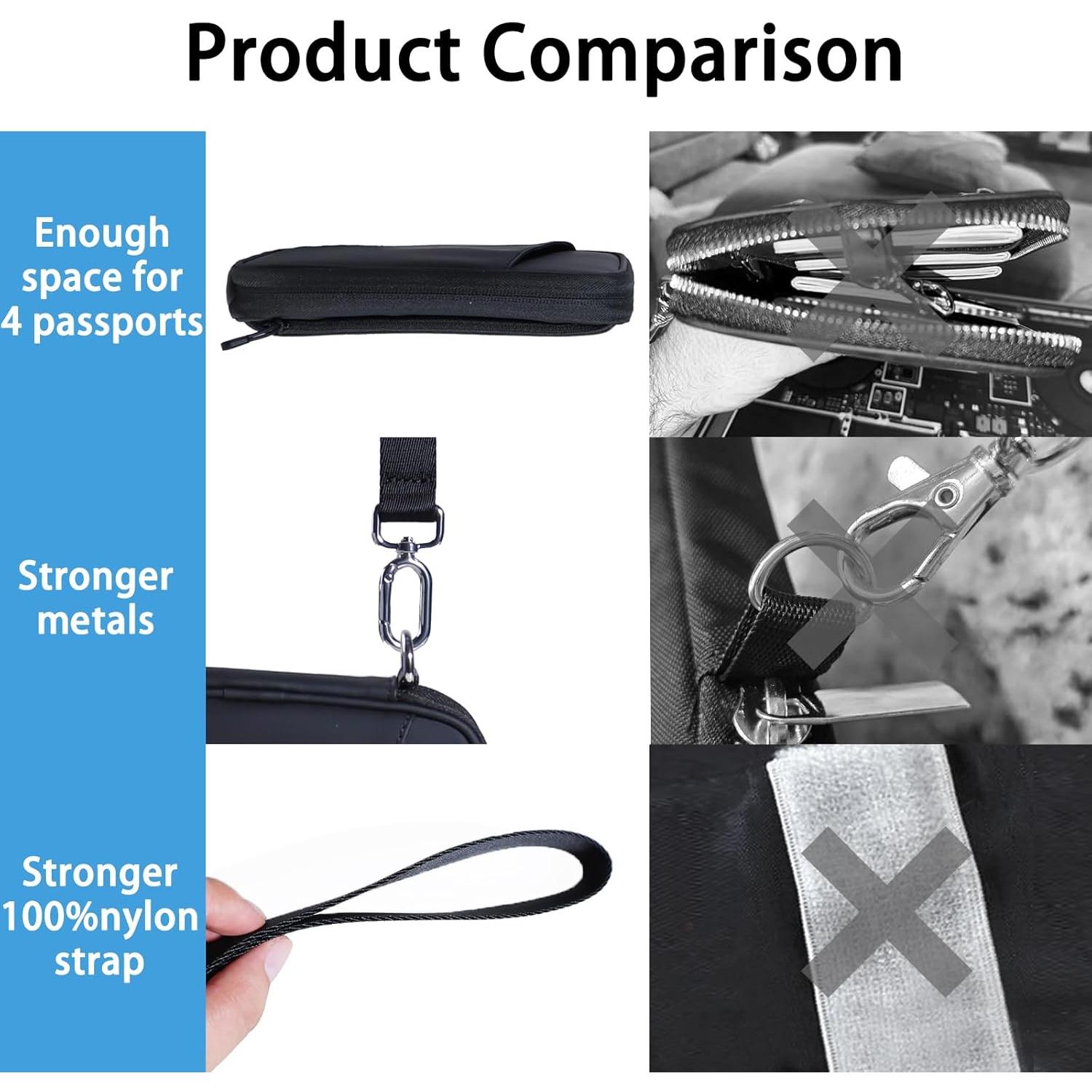 Billetera de Pasaporte Familiar BOLSA de GREEN Negra RFID