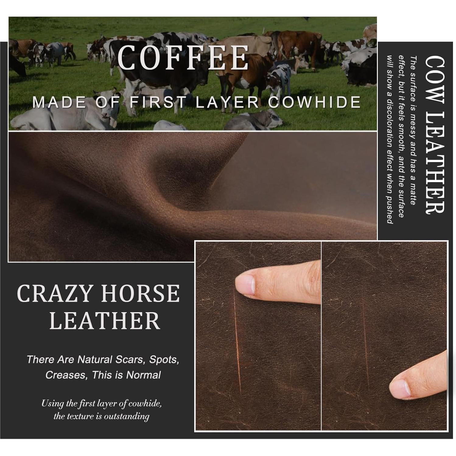 Portafolio de Pasaporte de Cuero Crazy Horse CONTACT'S RFID