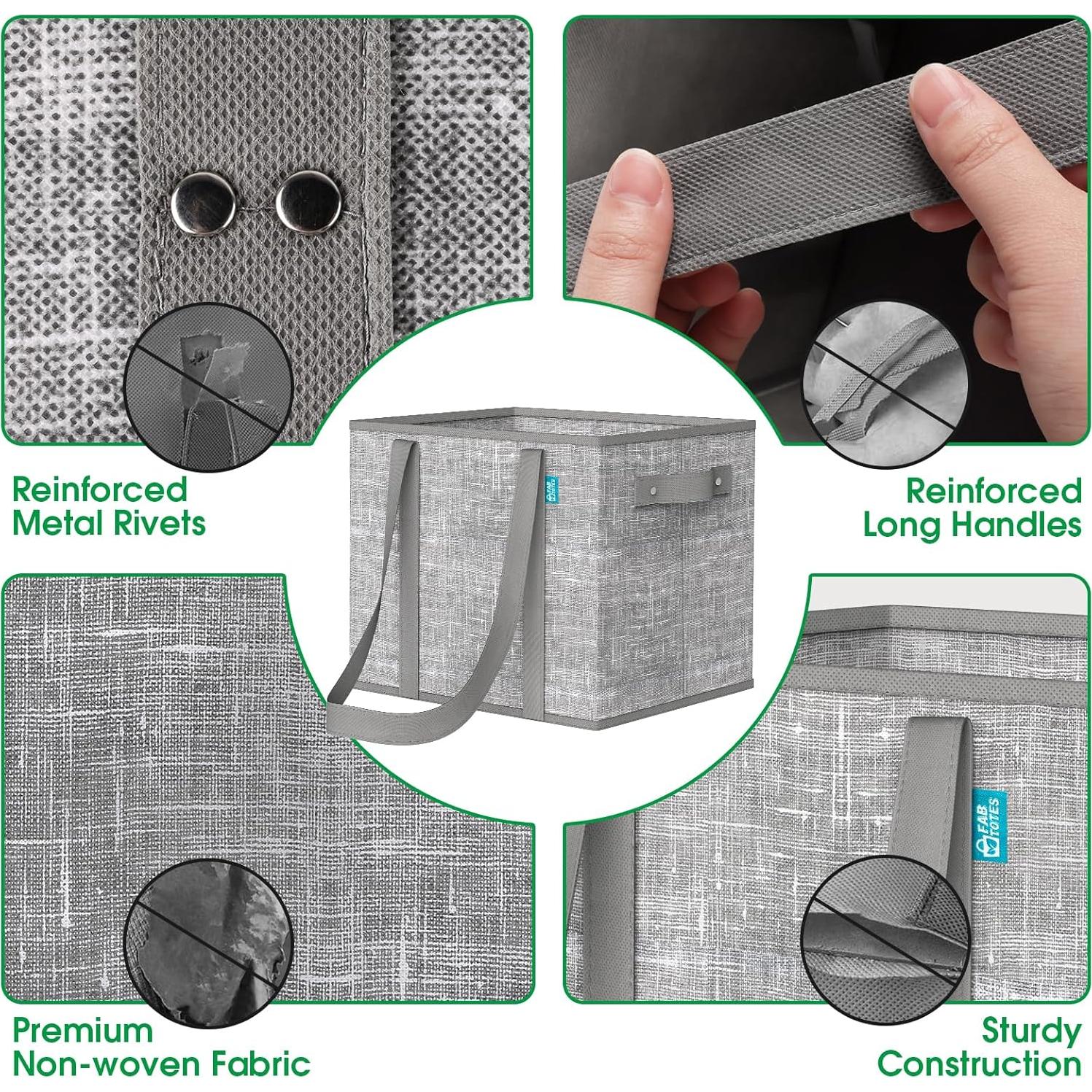 Bolsas de Compras Reutilizables Fab Totes 3 PCS Gris 23L