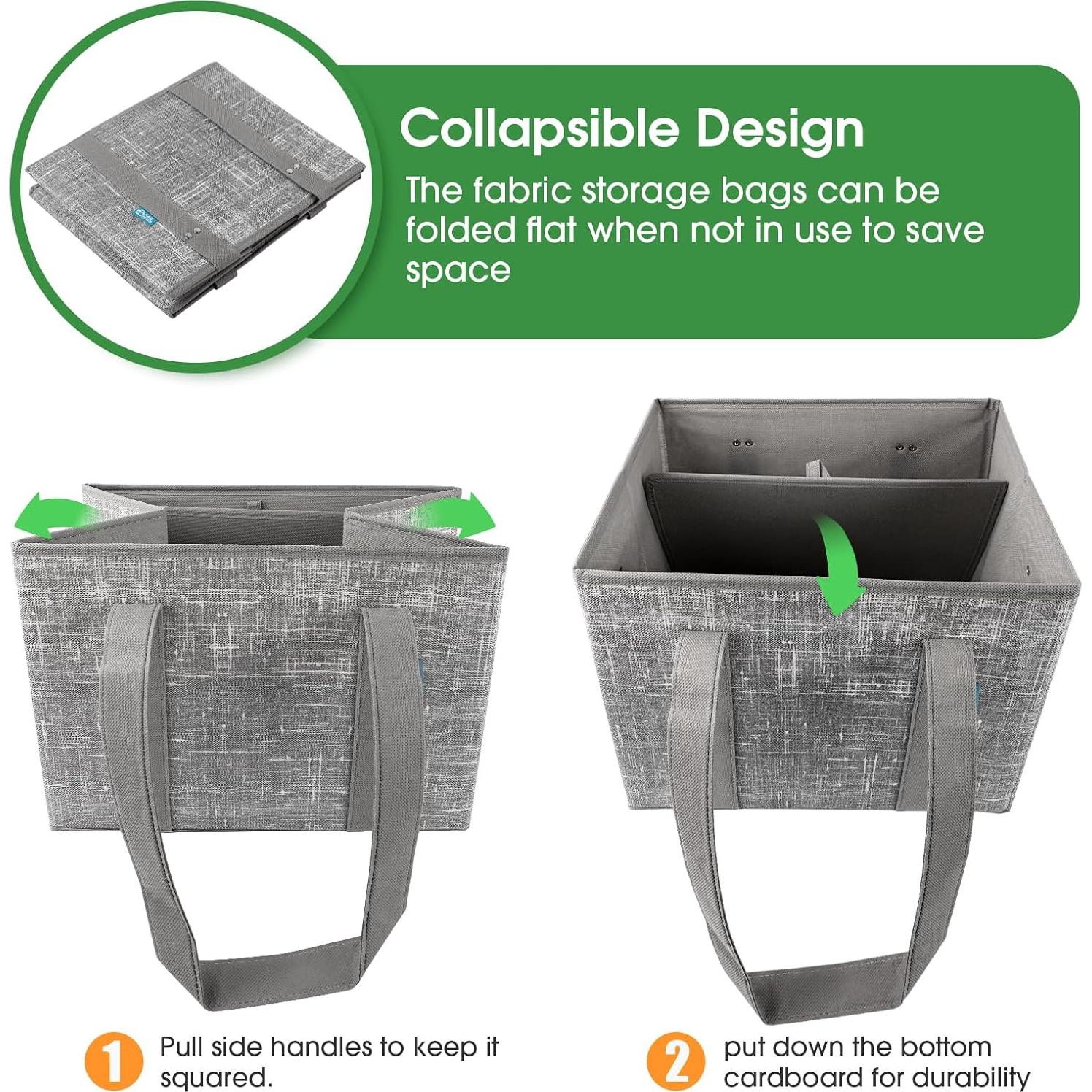 Bolsas de Compras Reutilizables Fab Totes 3 PCS Gris 23L