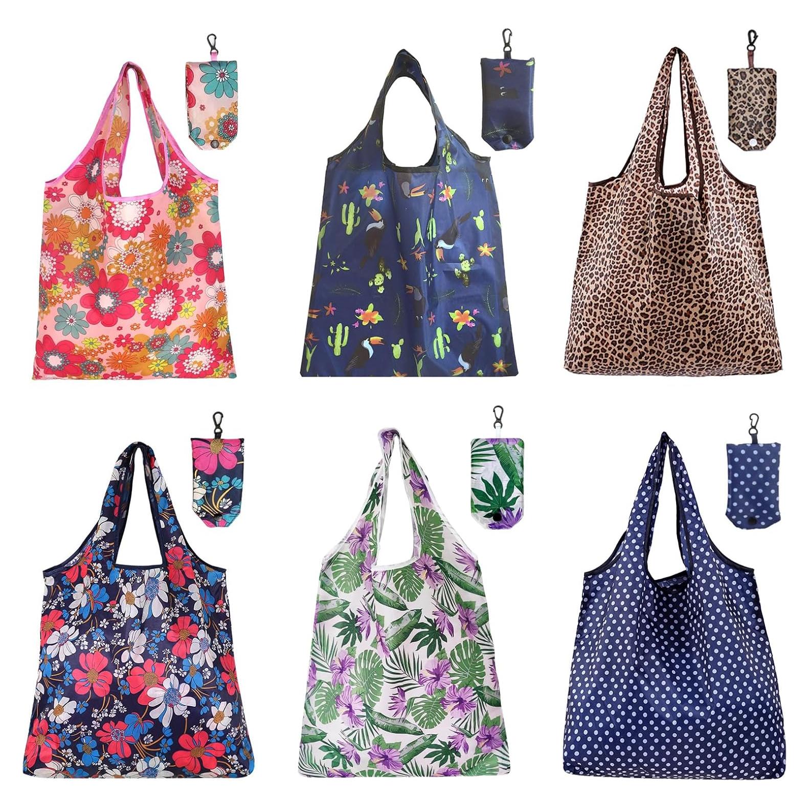 6 Bolsas de Compras Reutilizables Plegables PENGJINYU Ecológicas