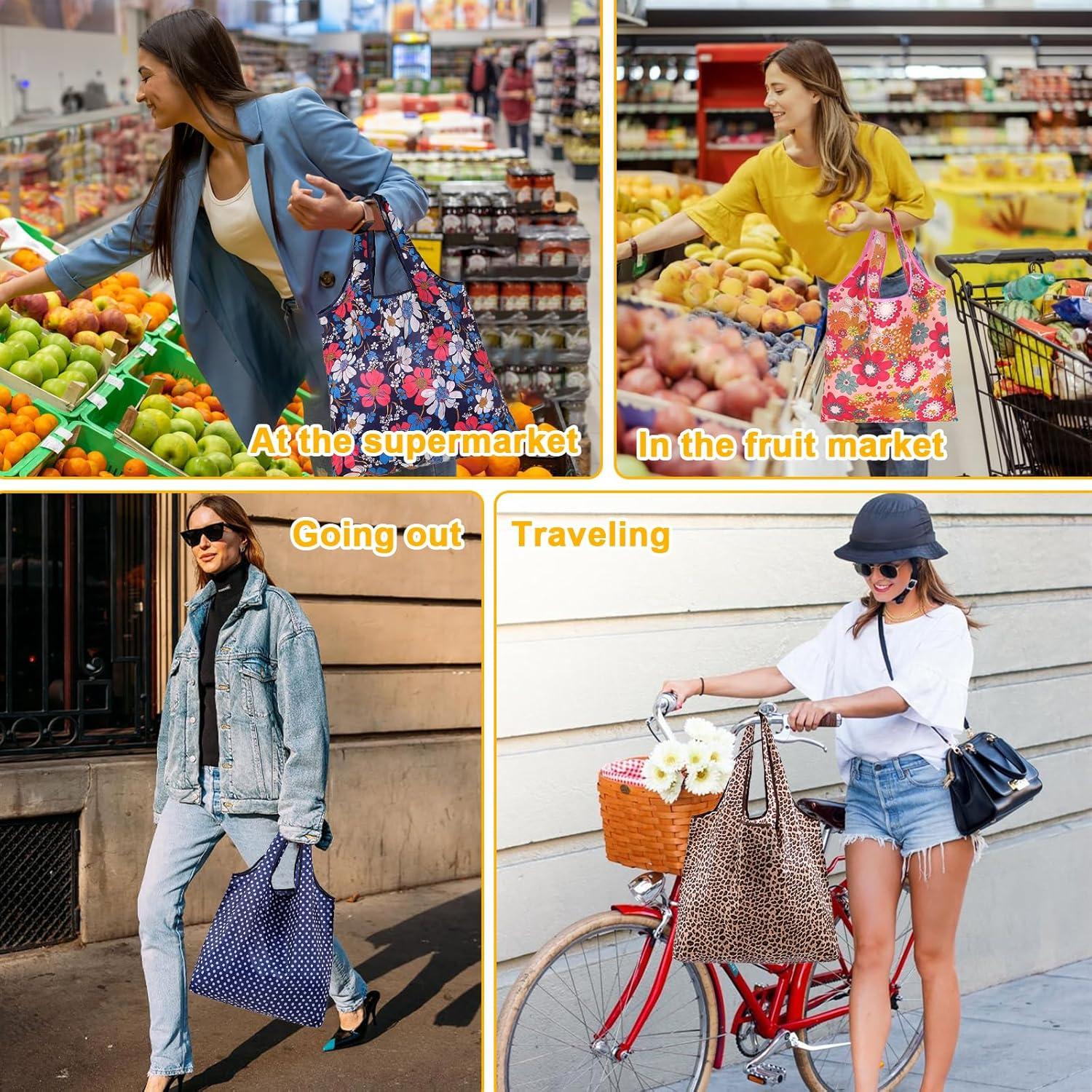 6 Bolsas de Compras Reutilizables Plegables PENGJINYU Ecológicas