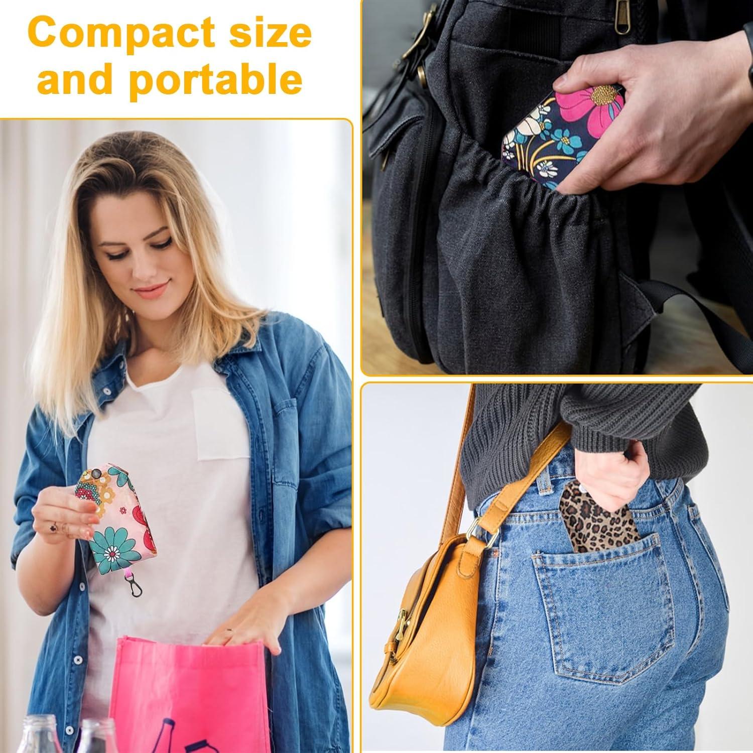 6 Bolsas de Compras Reutilizables Plegables PENGJINYU Ecológicas