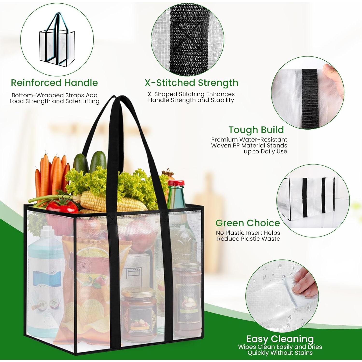 Paquete de 4 Bolsas de Compras Reutilizables SmartTrends 33L