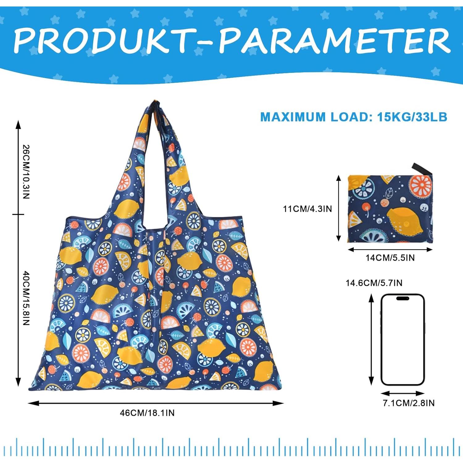 Paquete de 4 Bolsas de Compras Reutilizables DXMWWTP 15kg