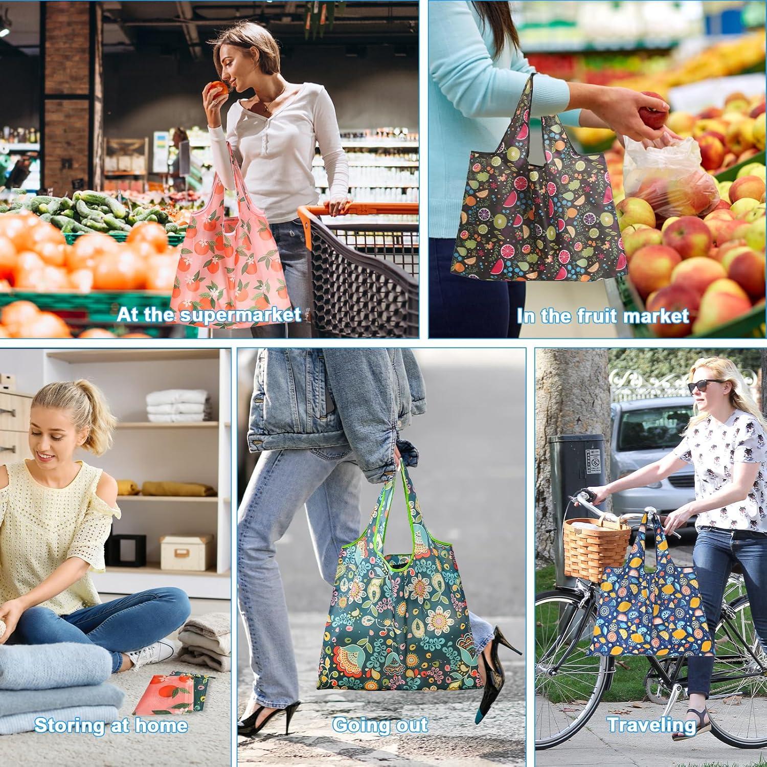 Paquete de 4 Bolsas de Compras Reutilizables DXMWWTP 15kg