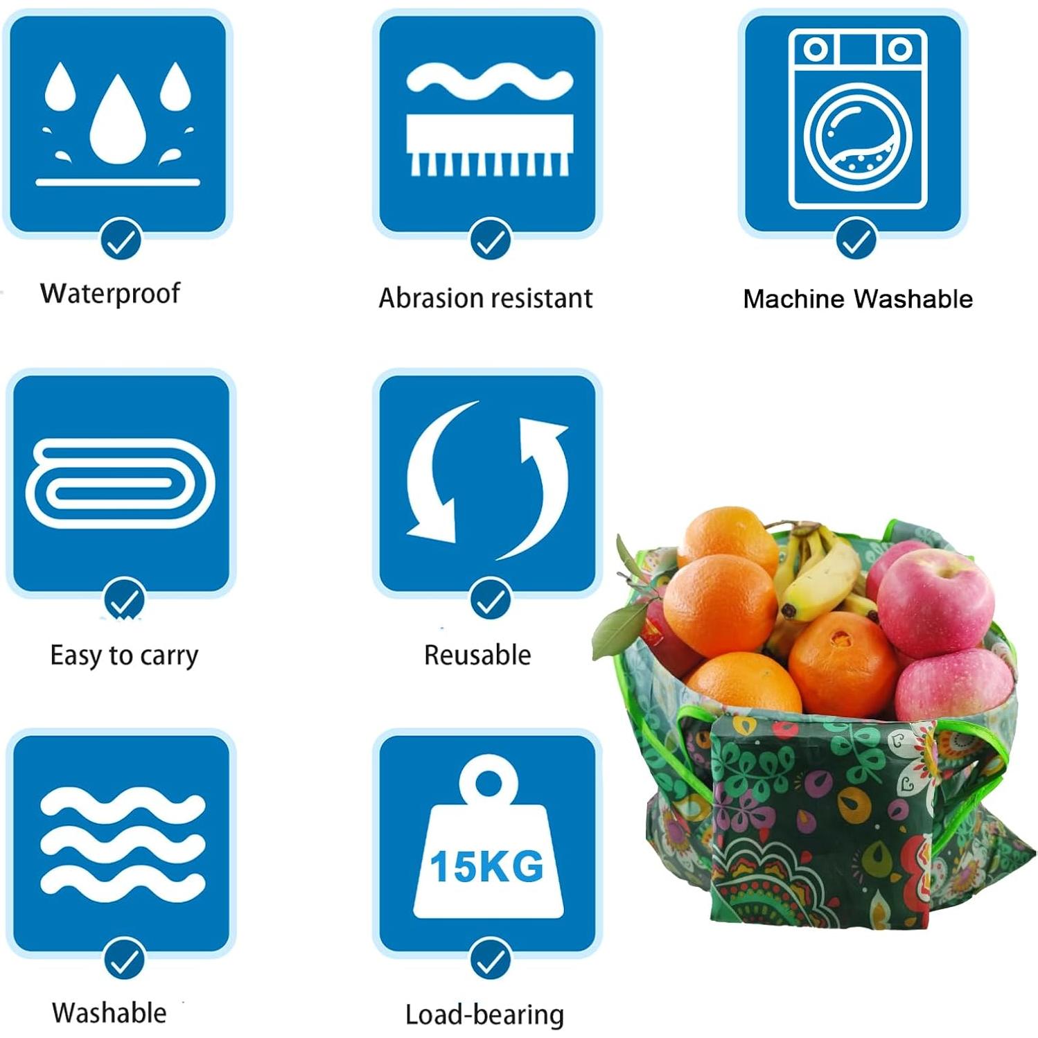 Paquete de 4 Bolsas de Compras Reutilizables DXMWWTP 15kg