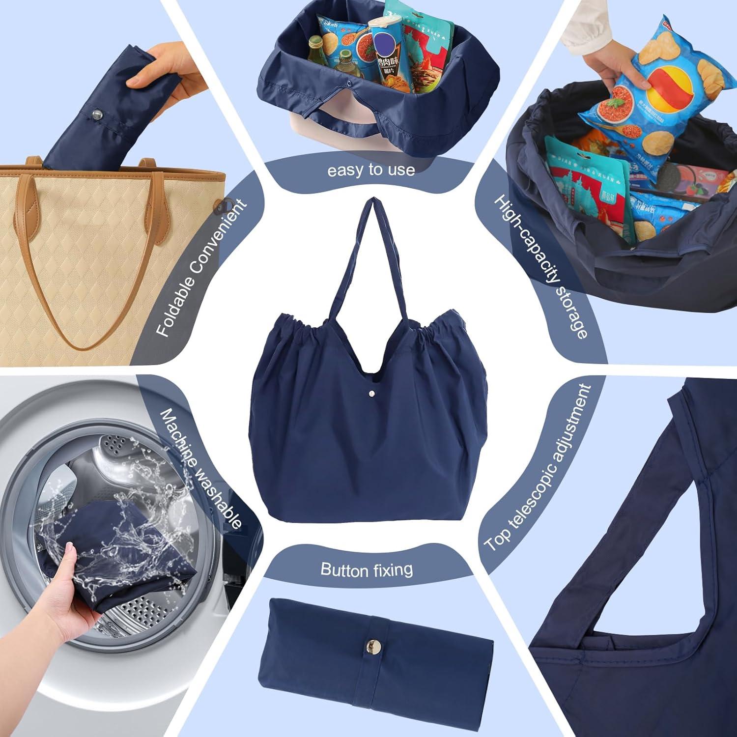 Bolsas de Compras Reutilizables Ecológicas Azul 20kg Plegables