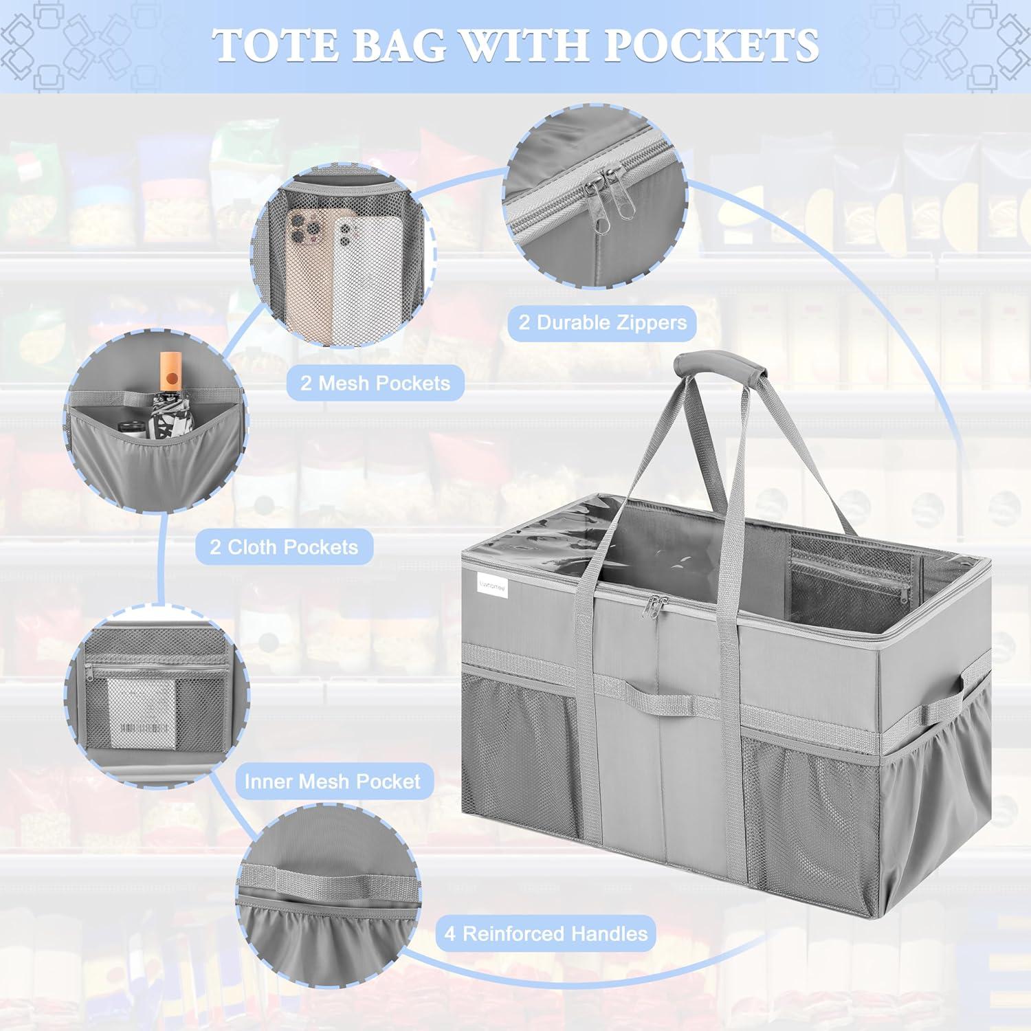 Bolsa de Compras Reutilizable LUVHOMEE Extra Grande 54L