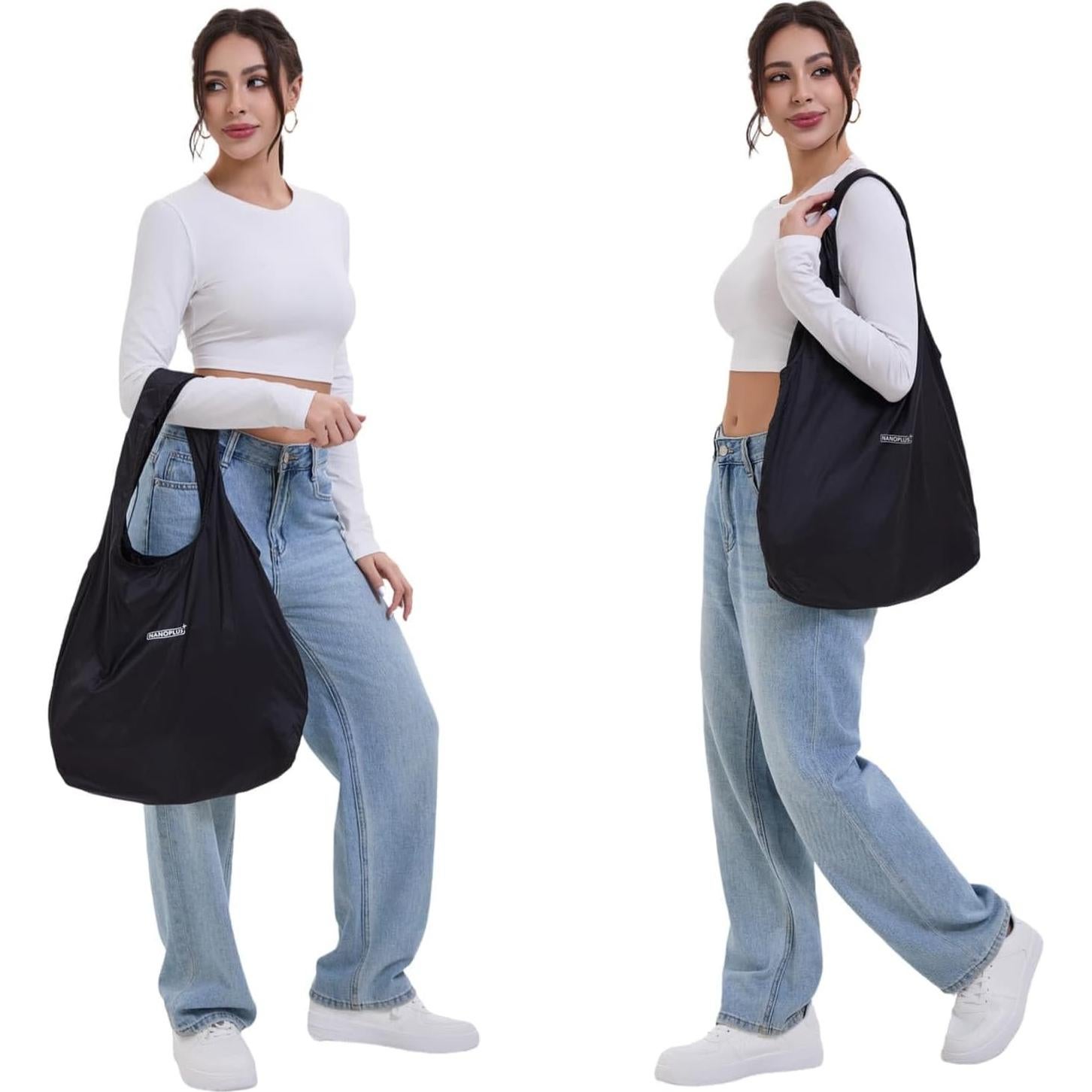 Bolsa de Compras Reutilizable NANOPLUS 19L Plegable Negra