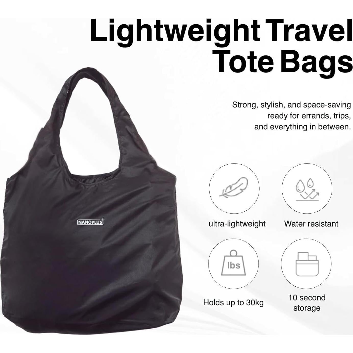 Bolsa de Compras Reutilizable NANOPLUS 19L Plegable Negra