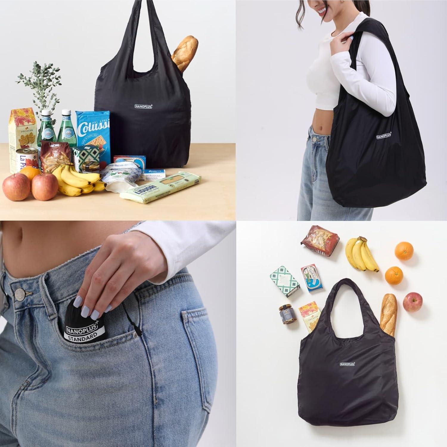 Bolsa de Compras Reutilizable NANOPLUS 19L Plegable Negra