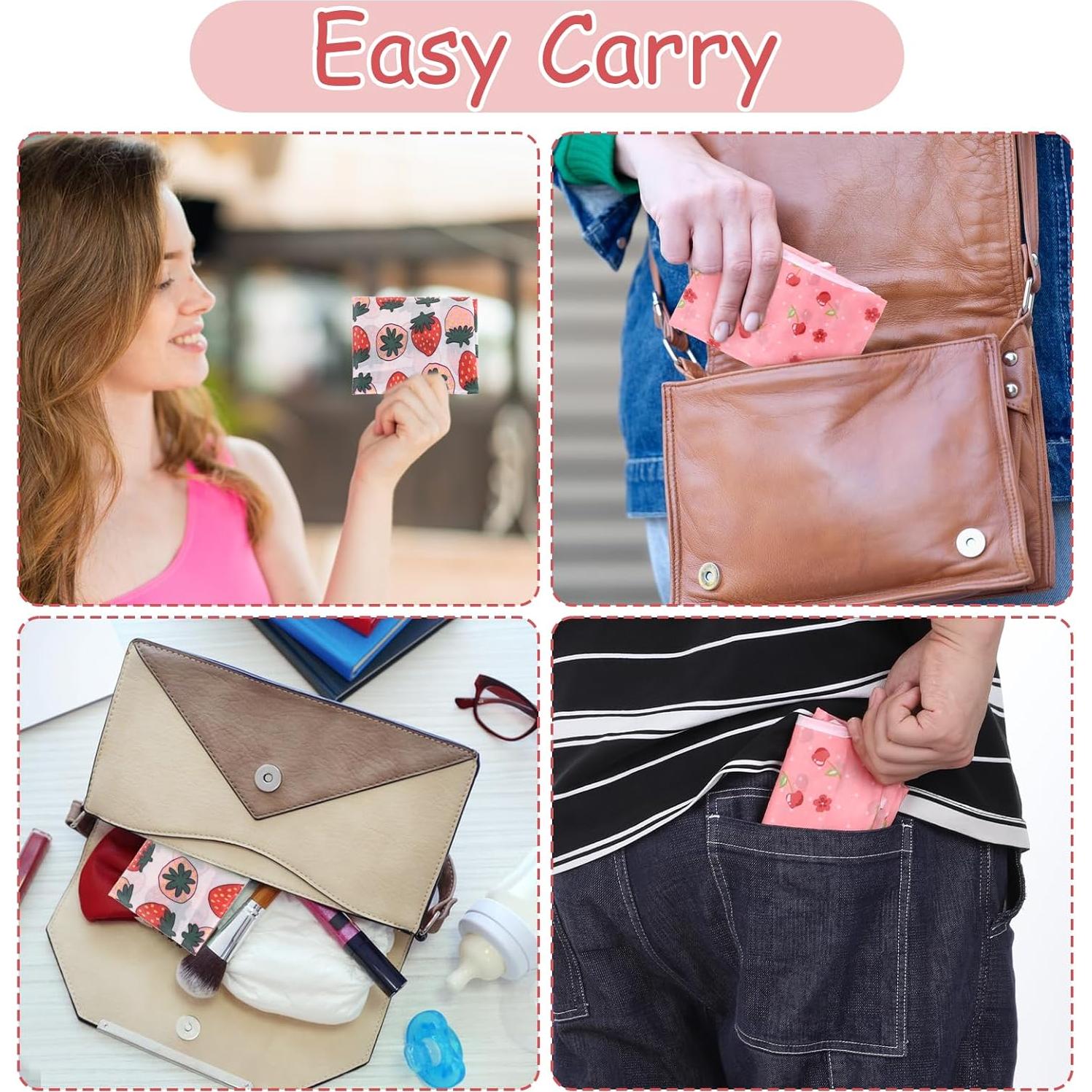 2 Bolsas de Compras Reutilizables YBEATY Plegables Rosa