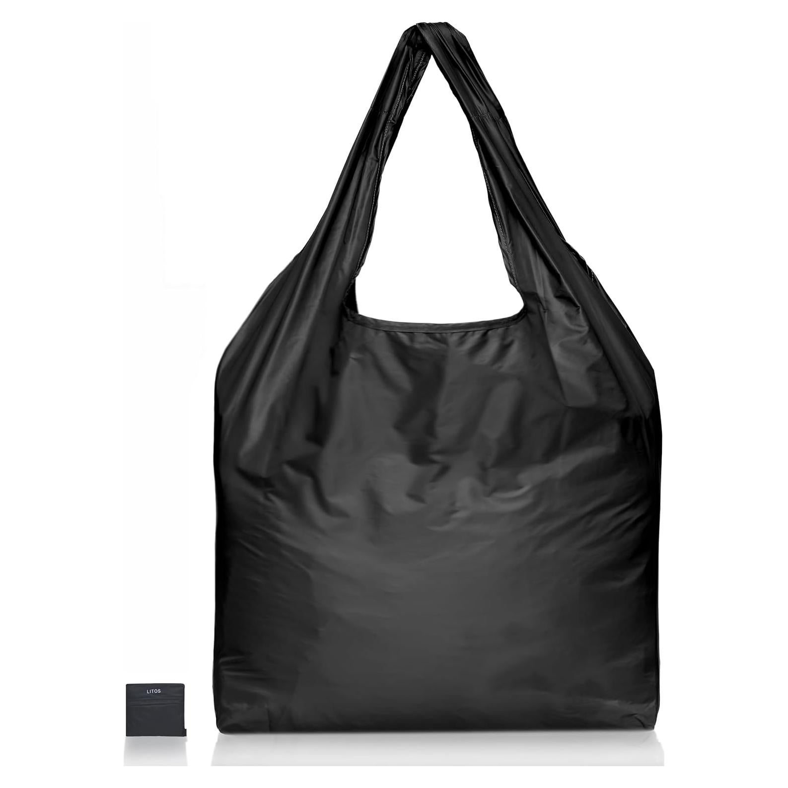 Bolsa de Compras Plegable XL SYZY - Soporta 31.75 kg, Negra