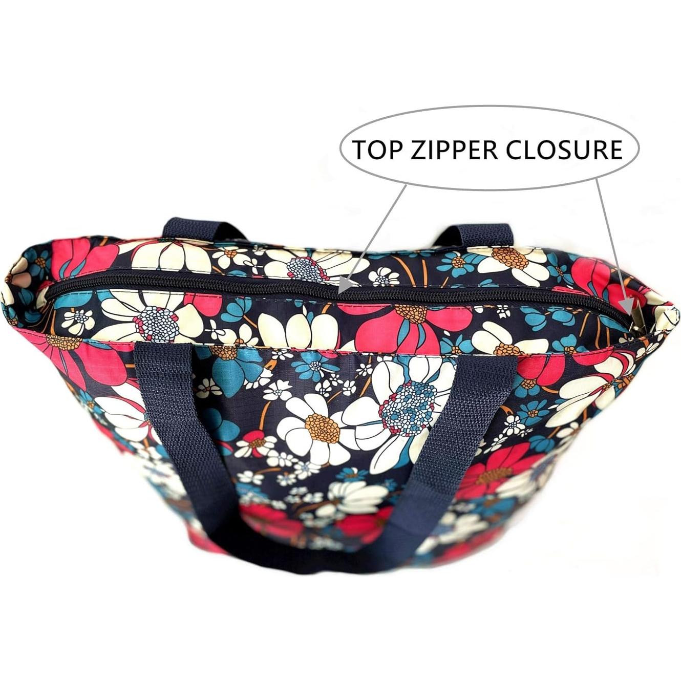 Bolsas de Compras Reutilizables Konish 2 Piezas Floral 40.6x39.1 cm