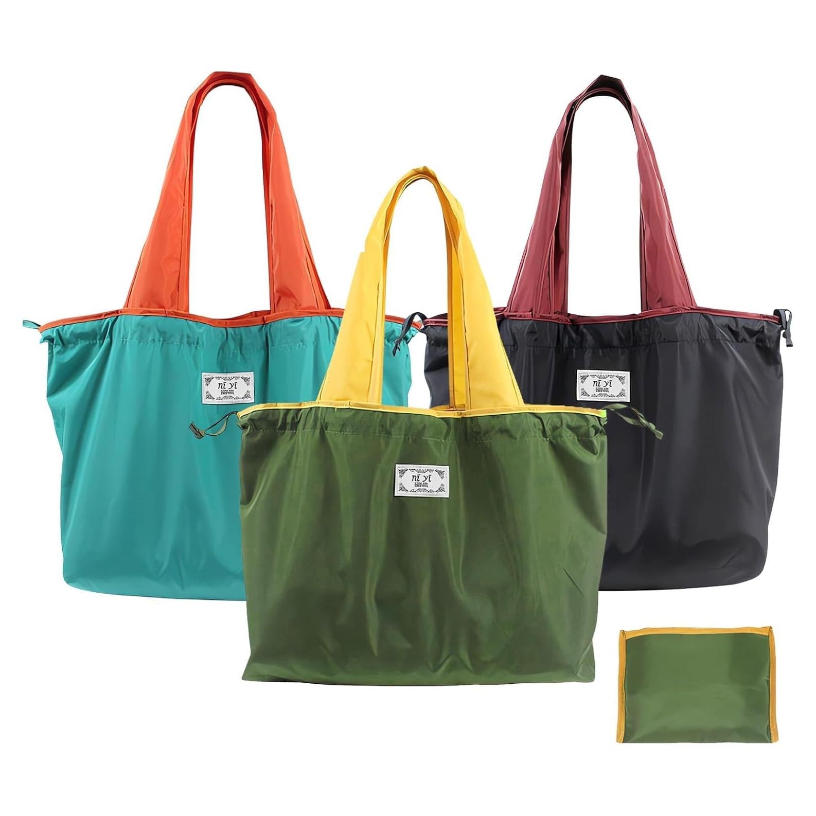 Paquete de 4 Bolsas de Compras Reutilizables MAQUITA 50.8x40.6cm