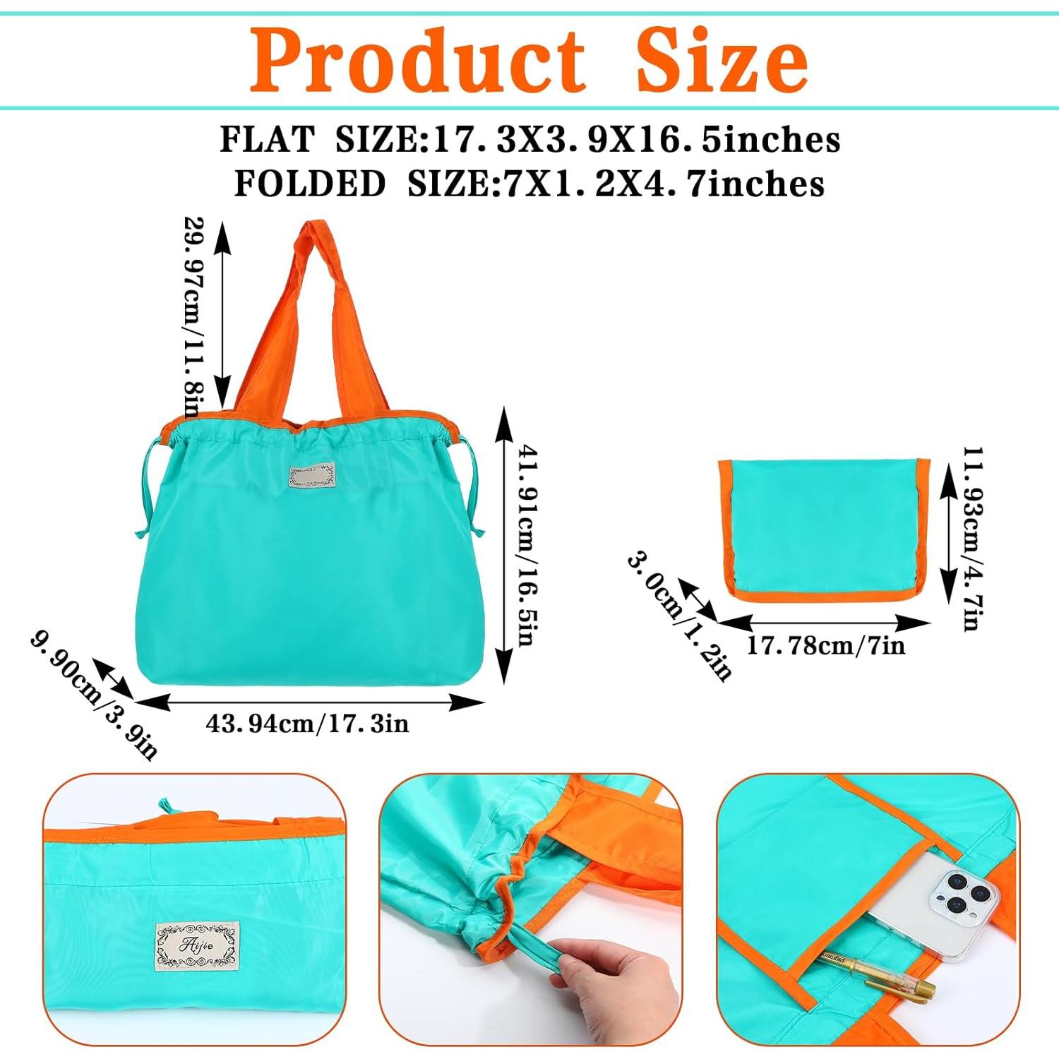 Paquete de 4 Bolsas de Compras Reutilizables MAQUITA 50.8x40.6cm