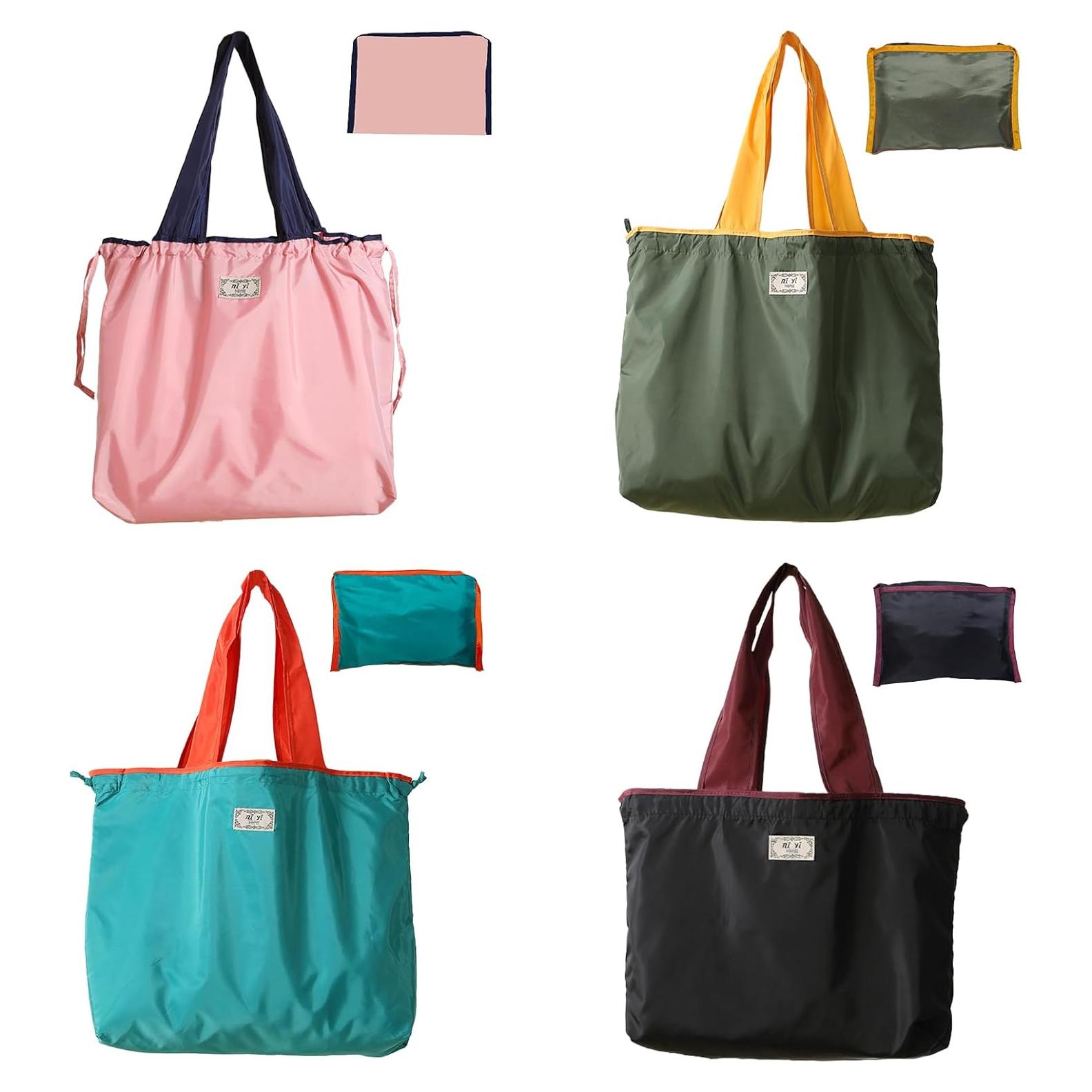 Paquete de 4 Bolsas de Compras Reutilizables XKE-X 24L