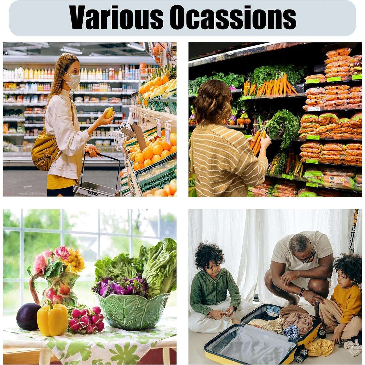 Paquete de 4 Bolsas de Compras Reutilizables XKE-X 24L