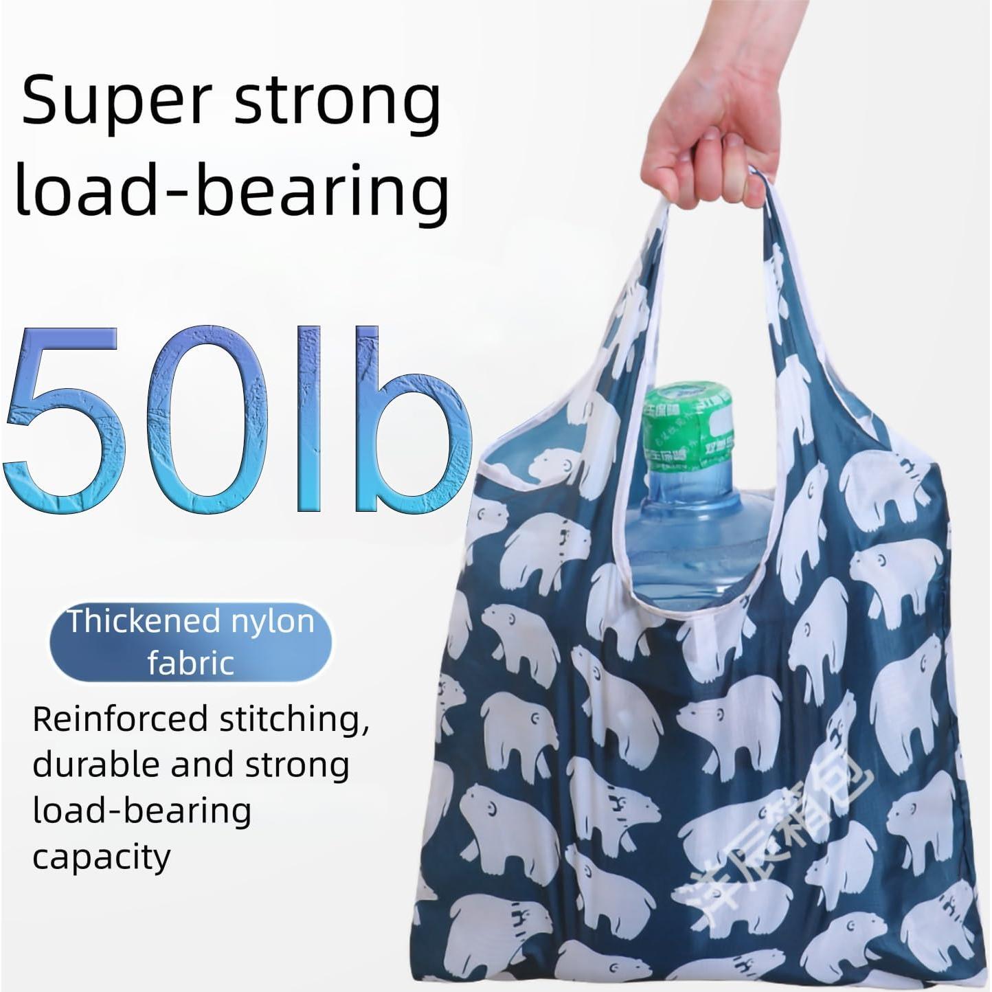 Bolsas de Compras Reutilizables Ecológicas 4-Pack - Nailon Impermeable 22.68 kg