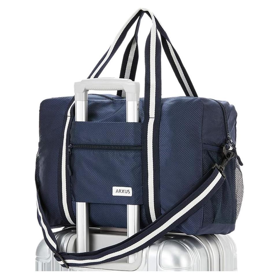 Bolsa de viaje Arxus plegable 25L resistente al agua azul marino