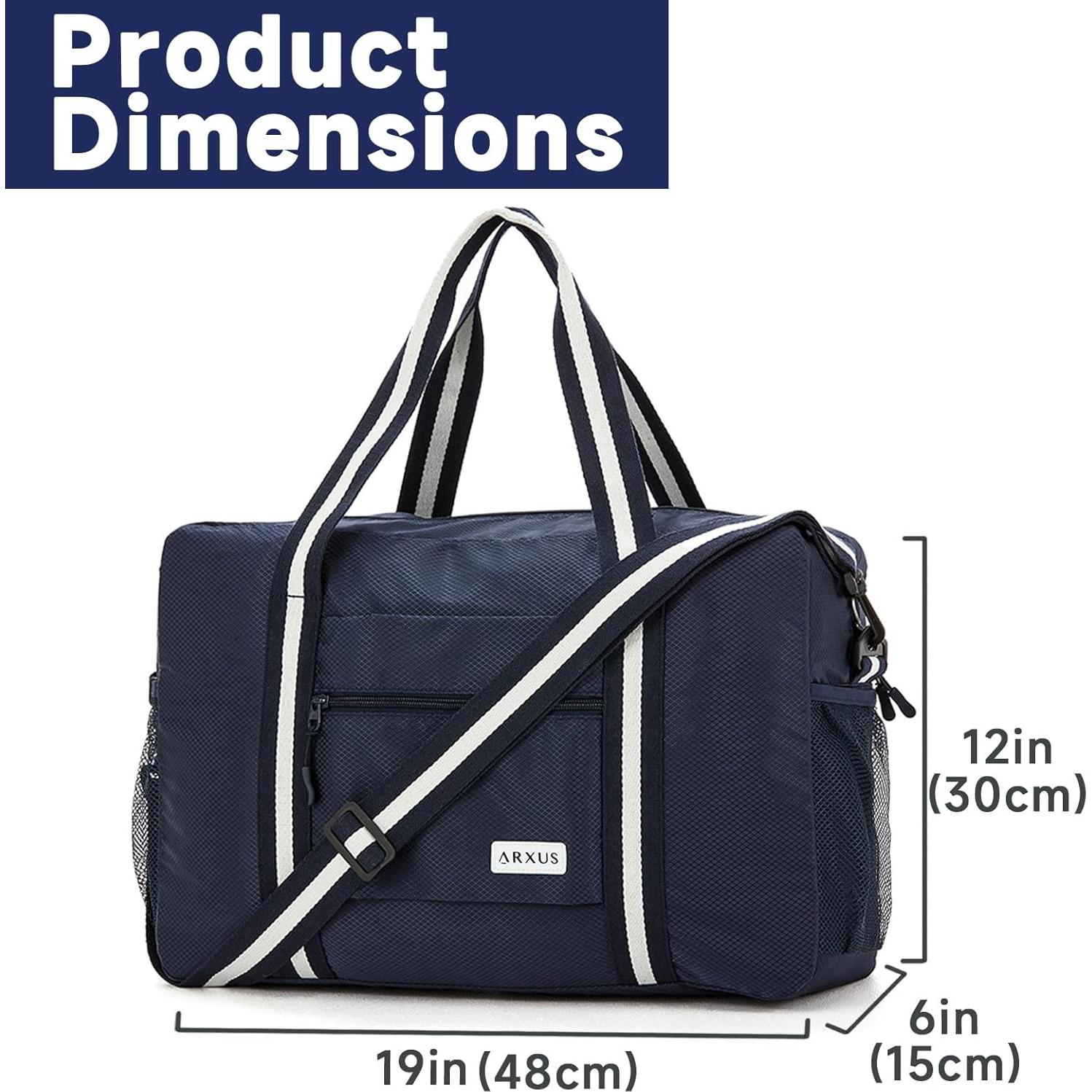 Bolsa de viaje Arxus plegable 25L resistente al agua azul marino