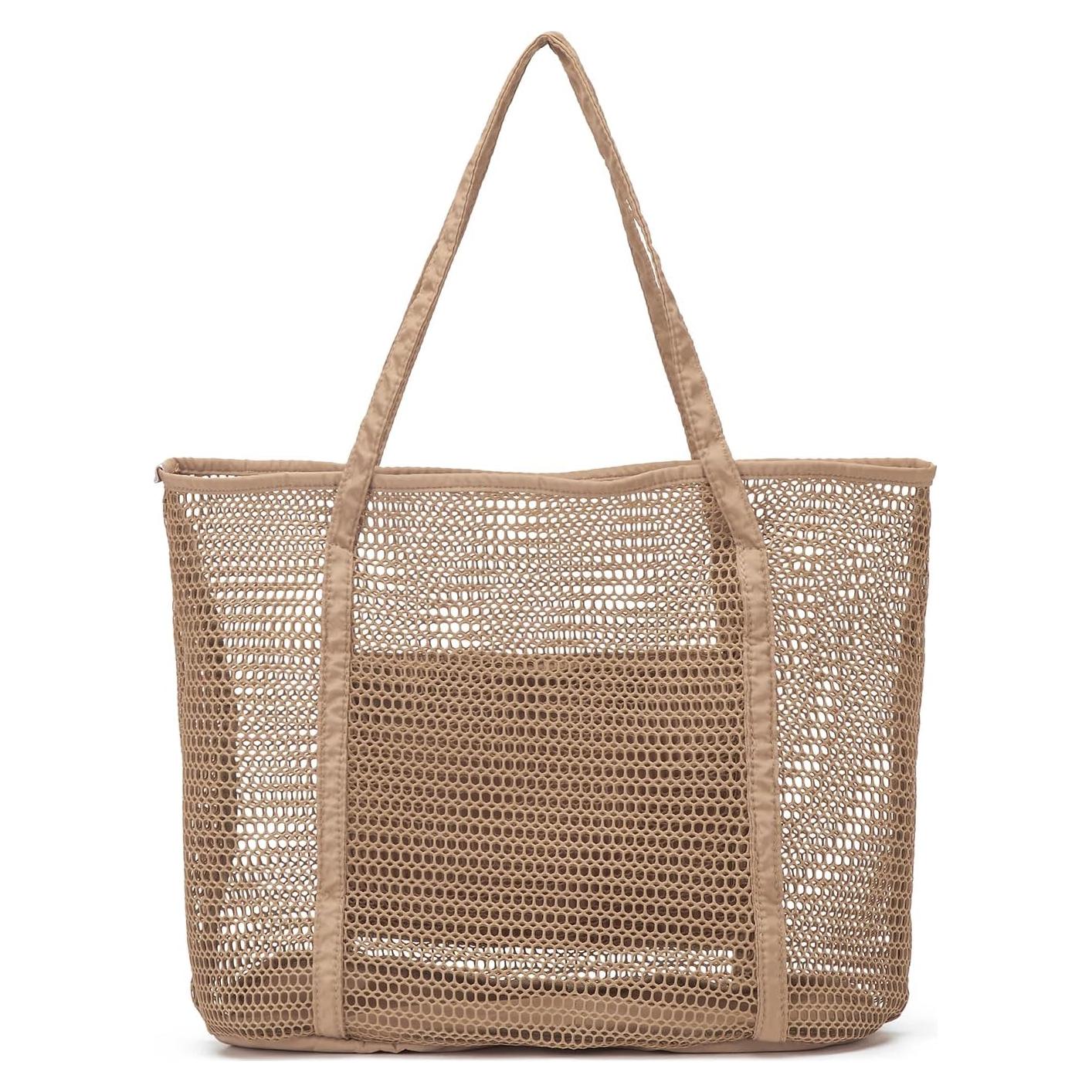 Bolsa de Playa Grande Plegable para Mujeres - Tote de Malla