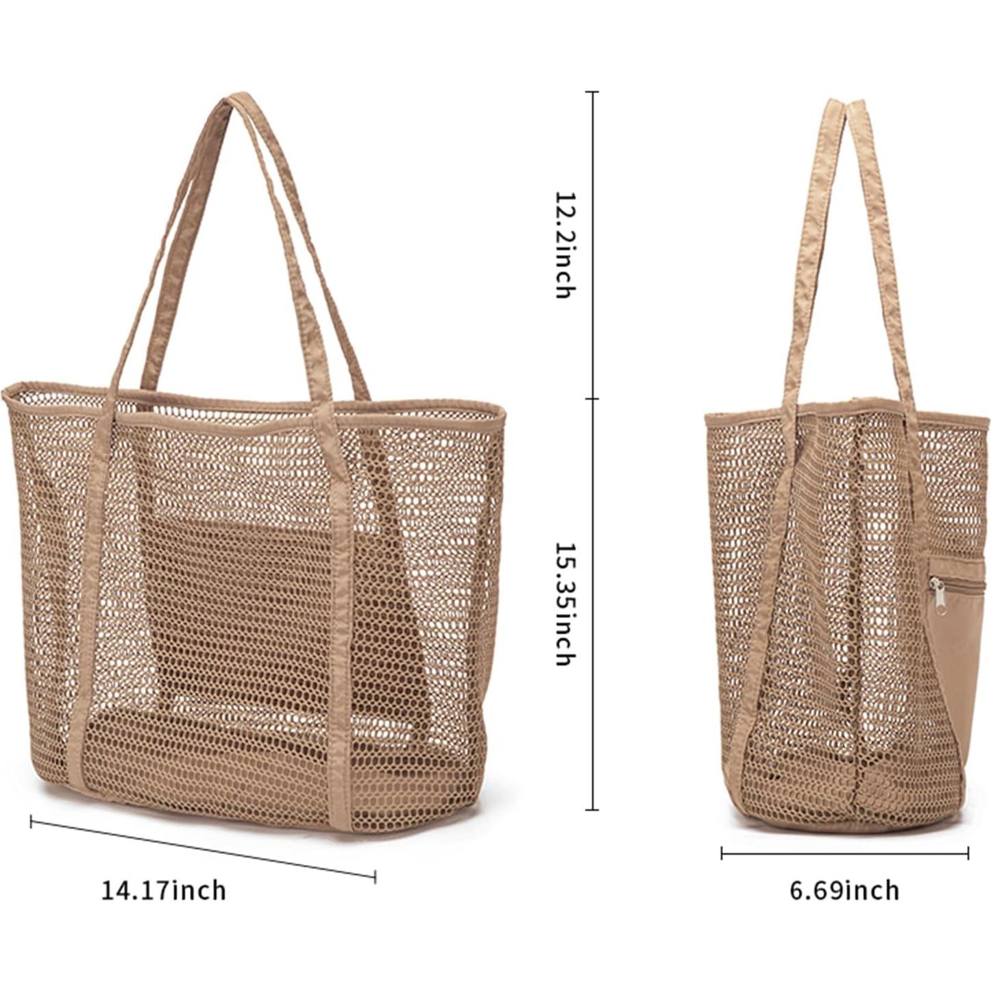 Bolsa de Playa Grande Plegable para Mujeres - Tote de Malla