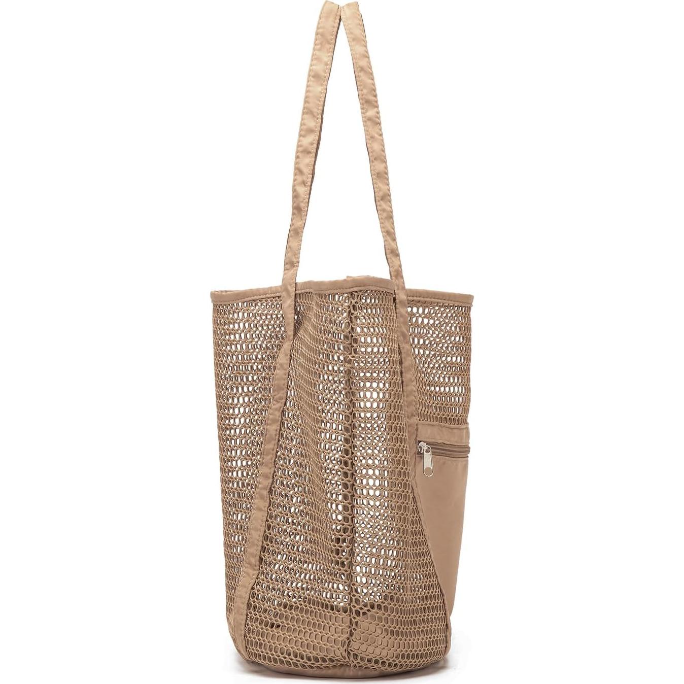Bolsa de Playa Grande Plegable para Mujeres - Tote de Malla