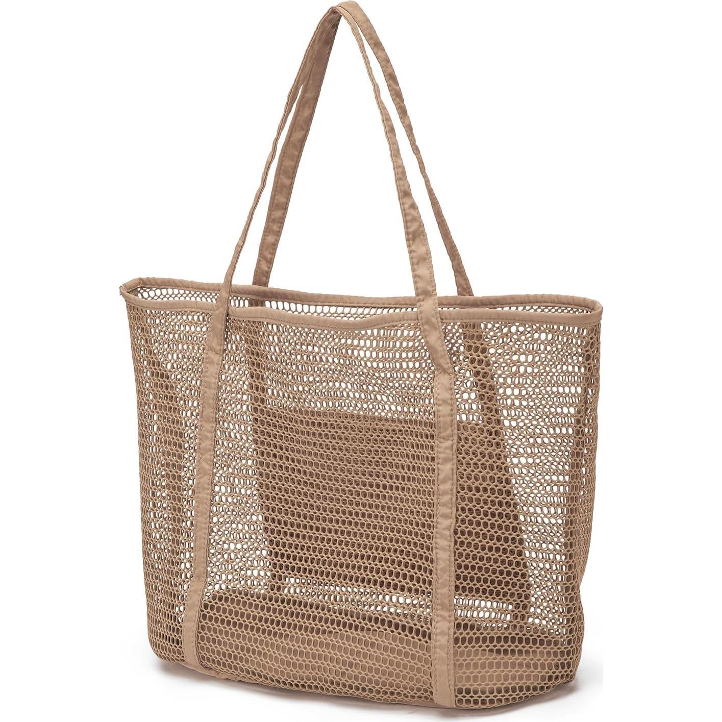 Bolsa de Playa Grande Plegable para Mujeres - Tote de Malla