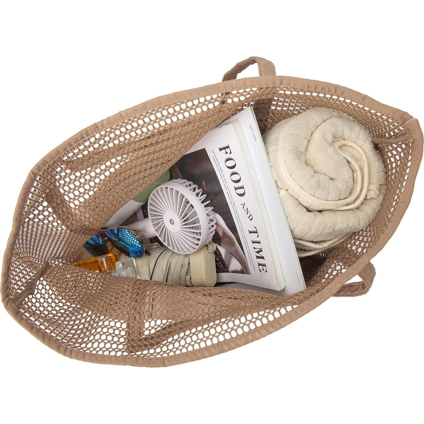 Bolsa de Playa Grande Plegable para Mujeres - Tote de Malla