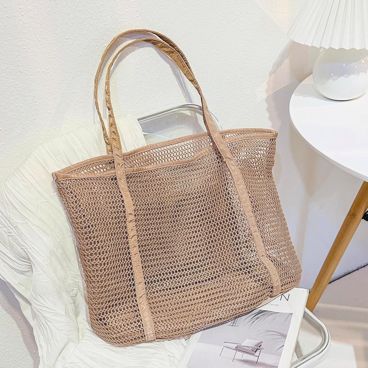 Bolsa de Playa Grande Plegable para Mujeres - Tote de Malla