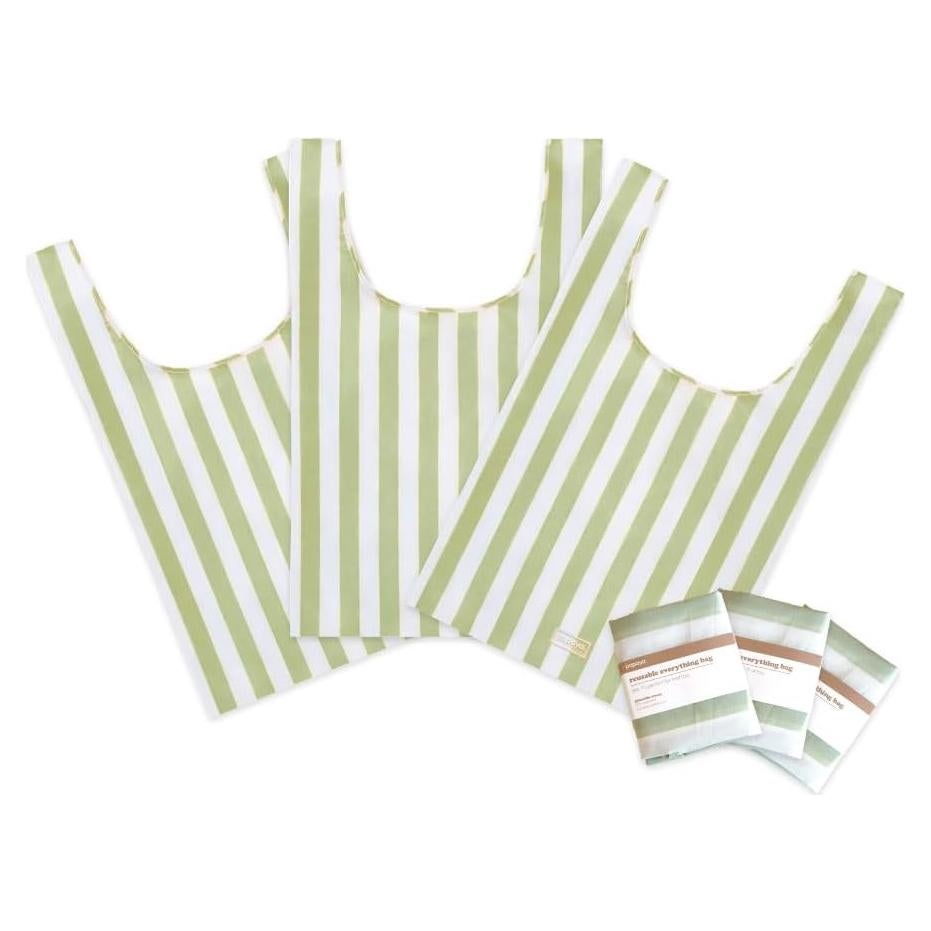 Bolsa Reutilizable Ecológica Papaya - Paquete de 3 Crema Pistacho