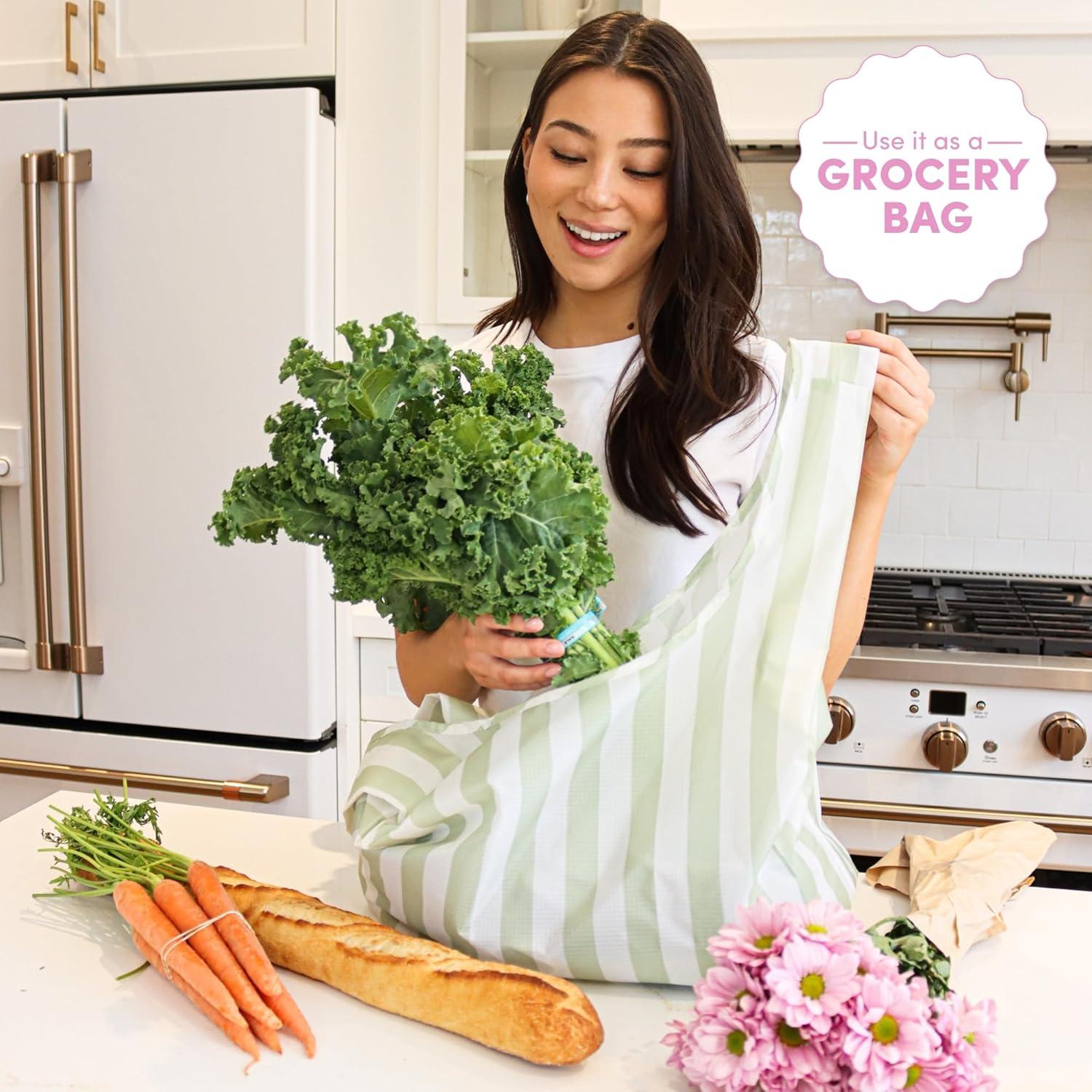 Bolsa Reutilizable Ecológica Papaya - Paquete de 3 Crema Pistacho