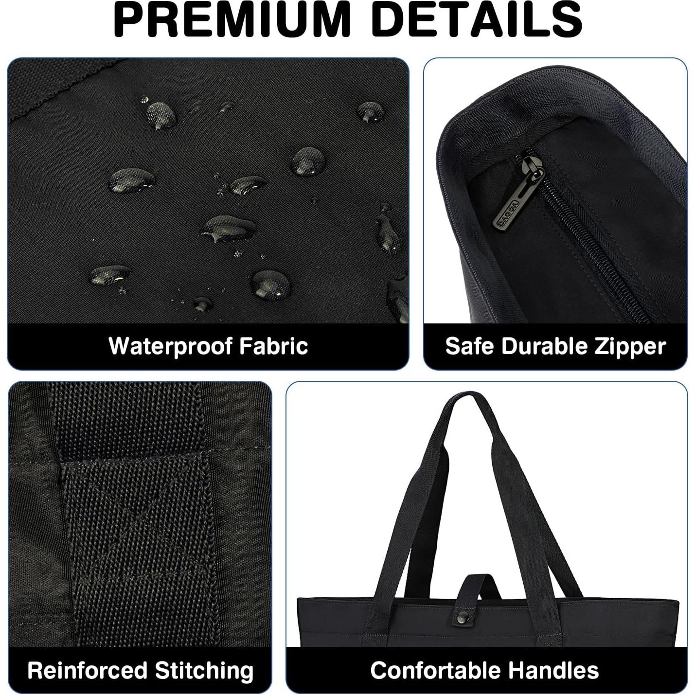 Bolsa Tote Voova Negra Plegable 51x35x15cm para Mujeres