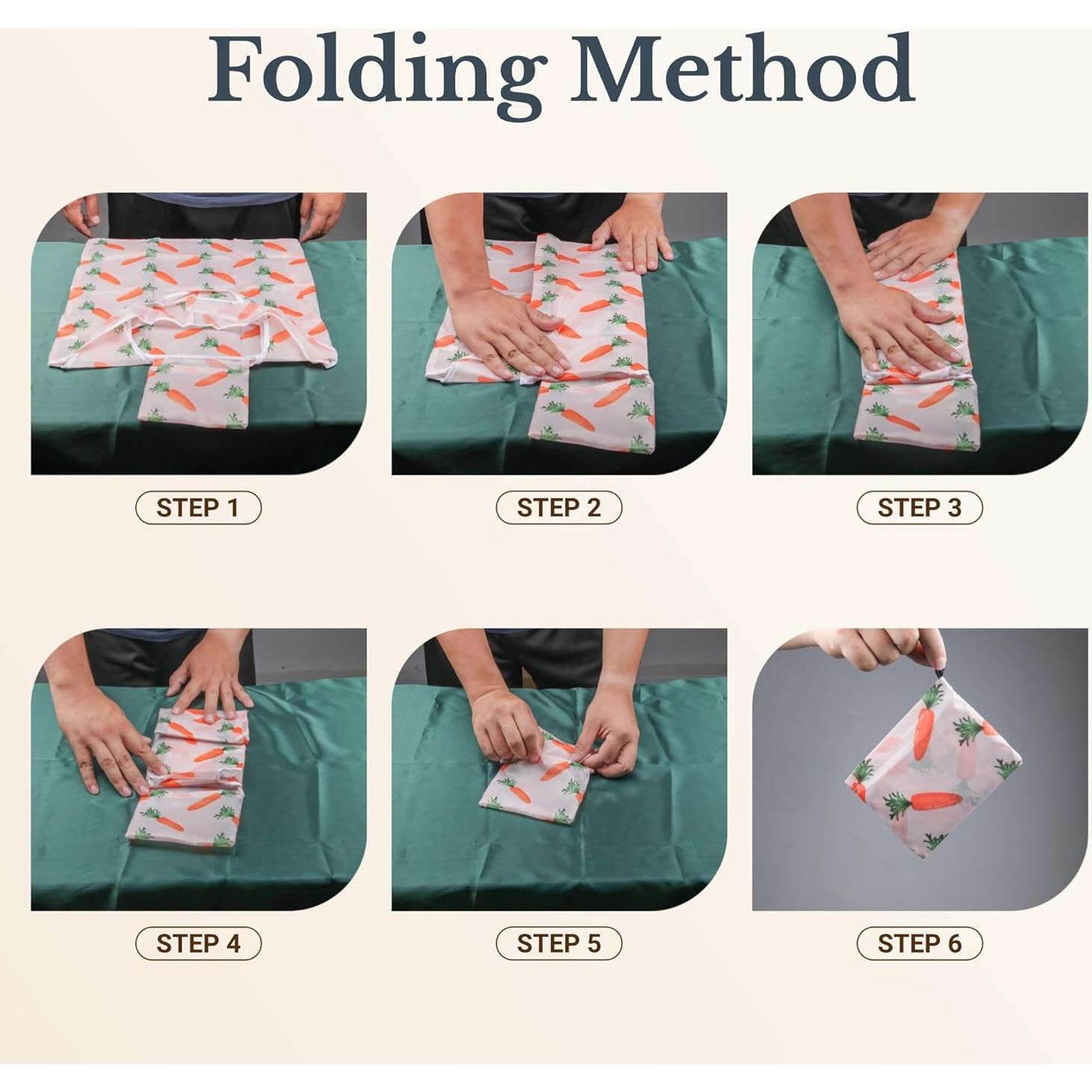 Paquete de 8 bolsas de compras plegables SZYL - 64.3x42 cm