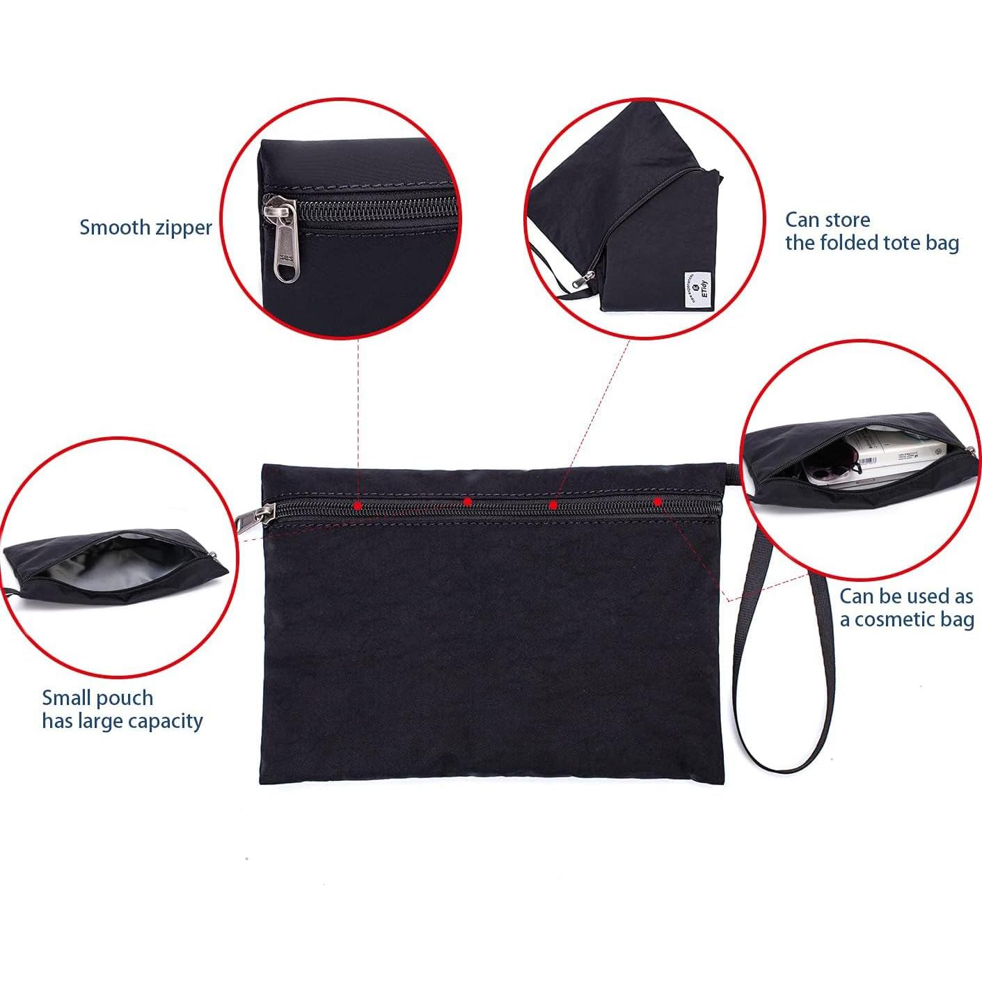 Bolsa de mano plegable ETidy negra impermeable 37x11x39cm