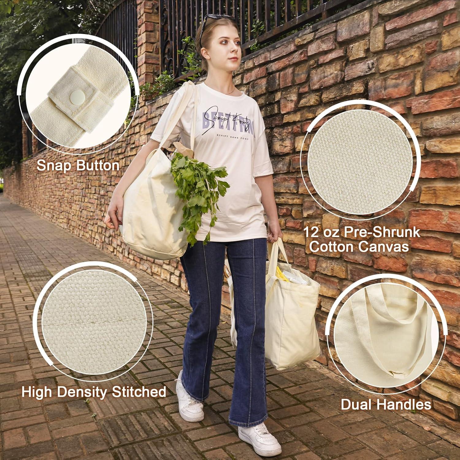 Bolsas de Compras de Lona VitaSerena - Paquete de 3, 37.85L