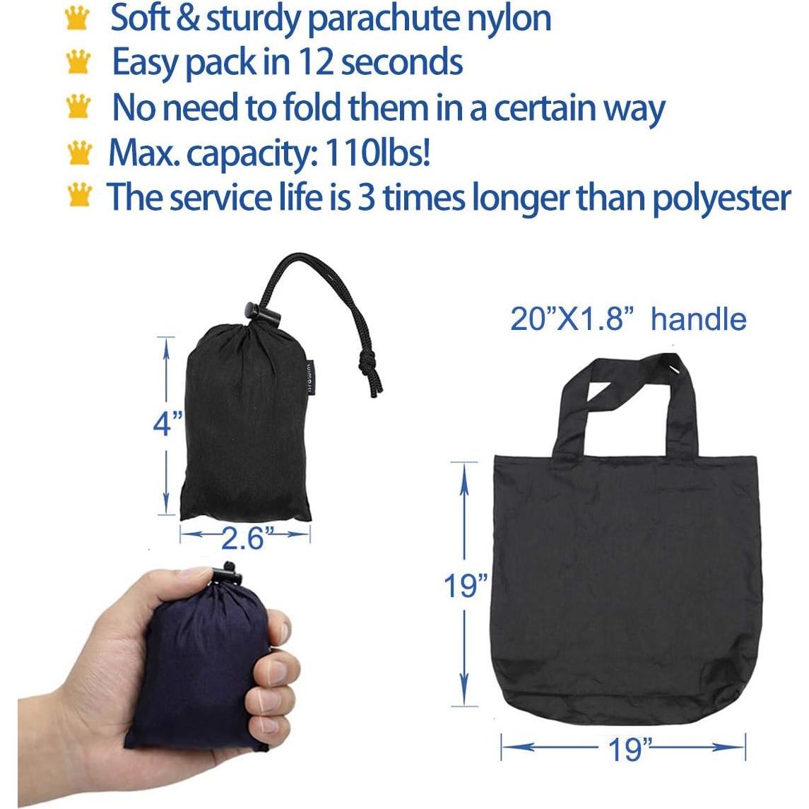 Bolsa de Compras Reutilizable BROWINT 3 Piezas Nylon 48x48cm