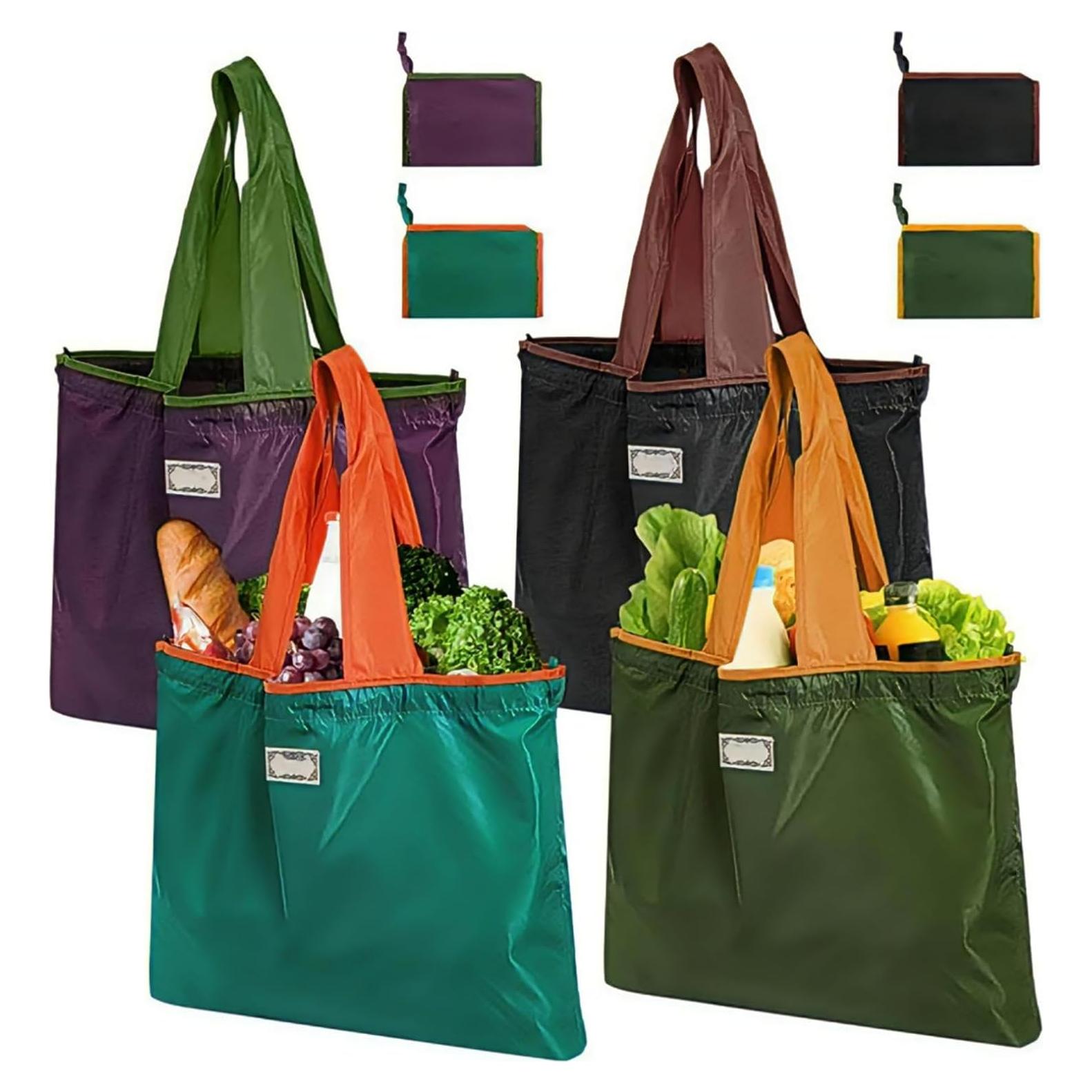 Paquete de 4 Bolsas de Compras Reutilizables Covzoe 43.9x41.9cm