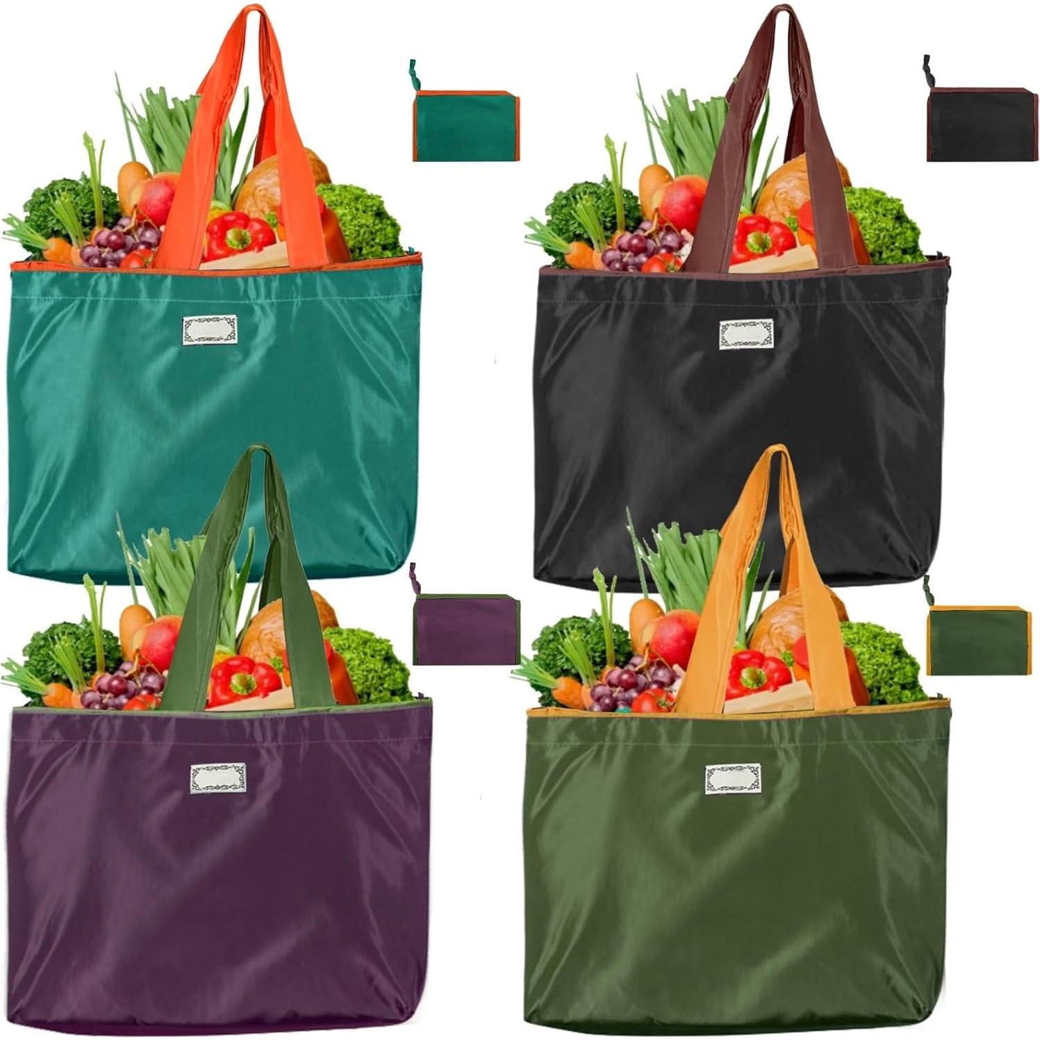 Paquete de 4 Bolsas de Compras Reutilizables Covzoe 43.9x41.9cm
