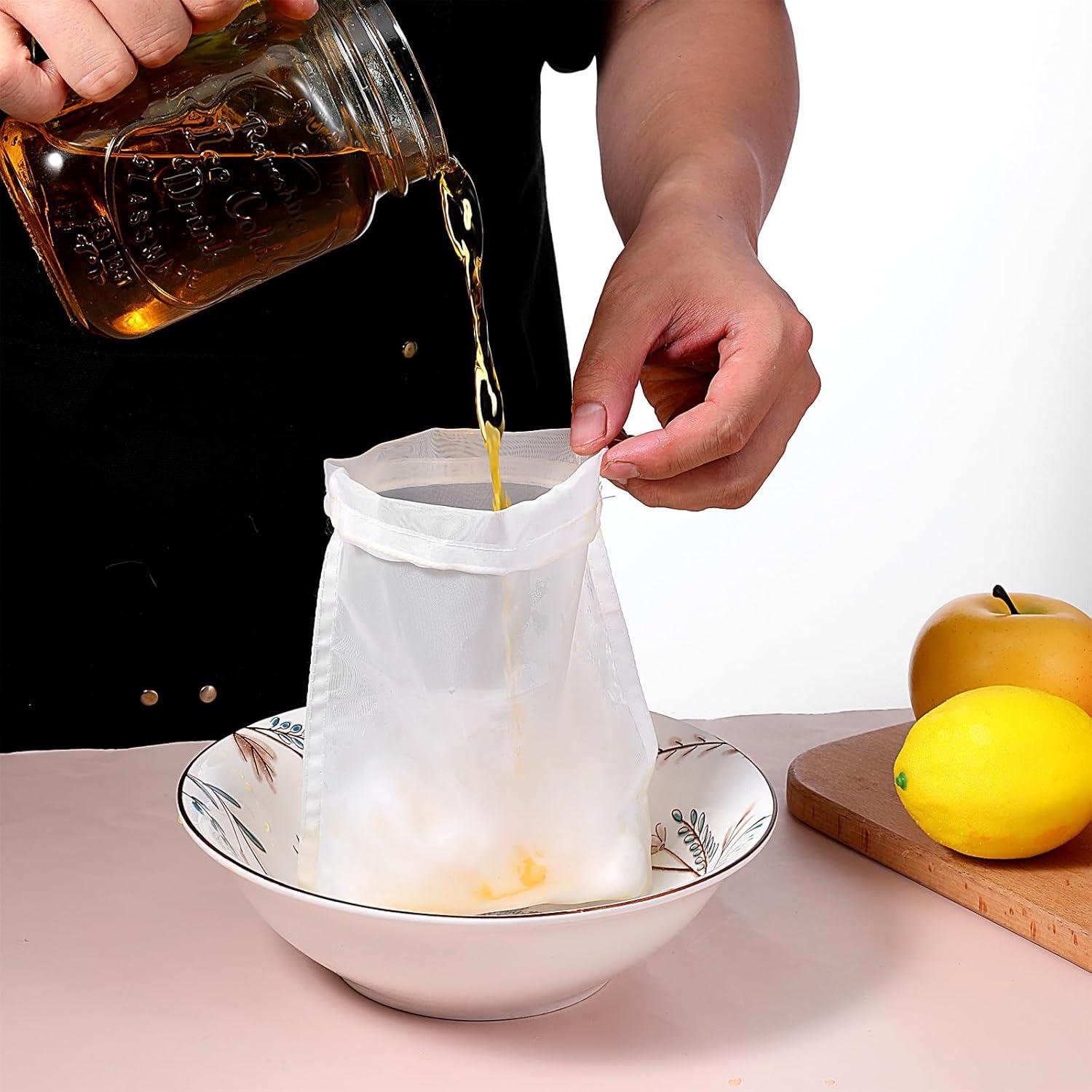 5 Bolsas de Filtro de Nylon Xthrotsenk 15.5x19.7cm para Cerveza